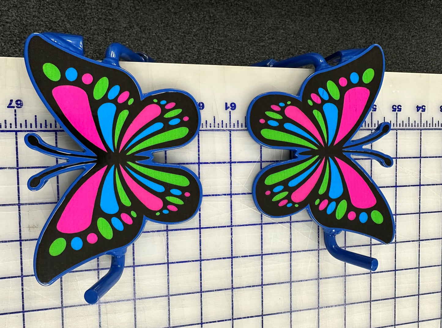 Pair of Colorful Butterfly Foot Pegs your base color choice