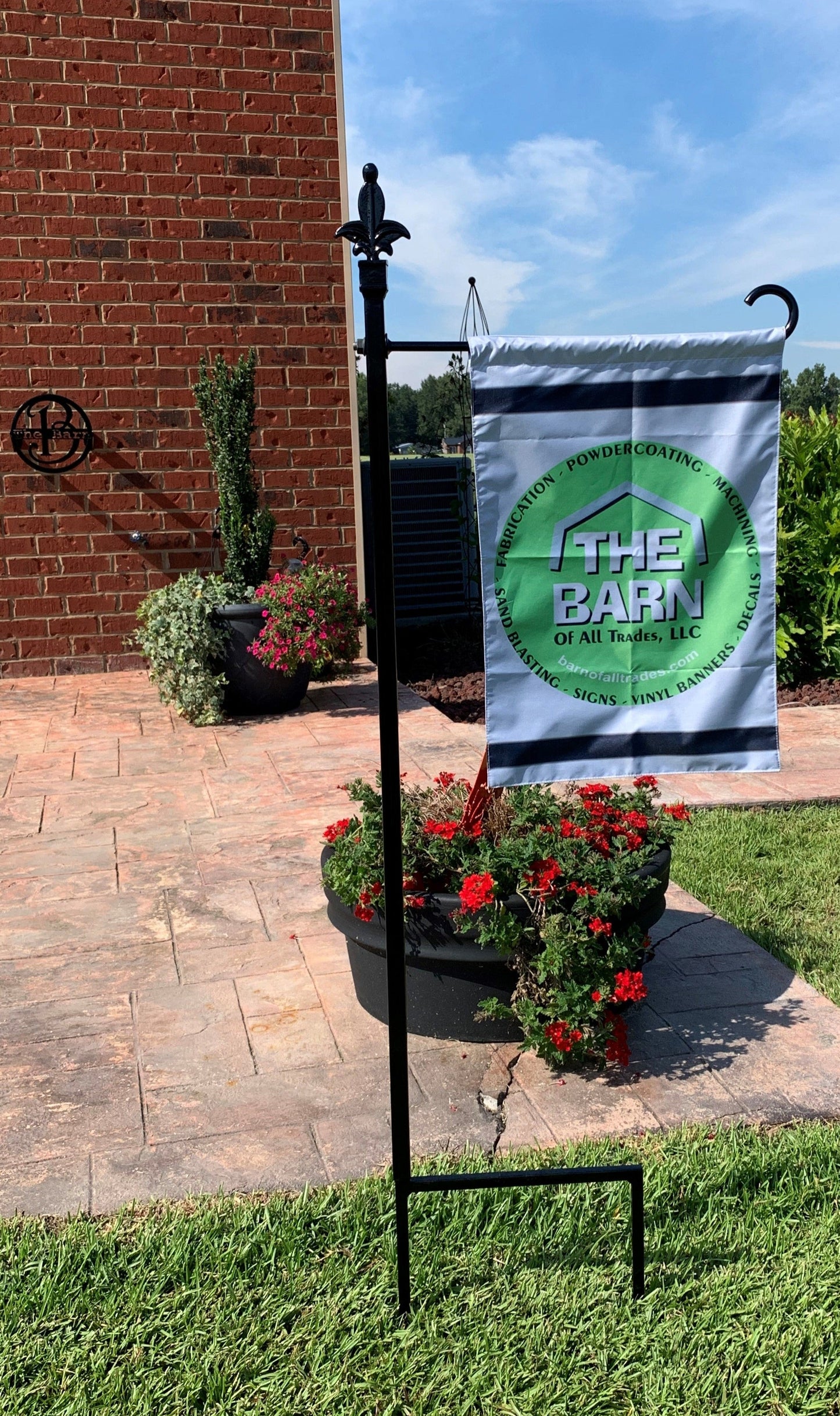 Colorful Garden Flag Holder your powder coated color choice-Your display choice-Your topper choice