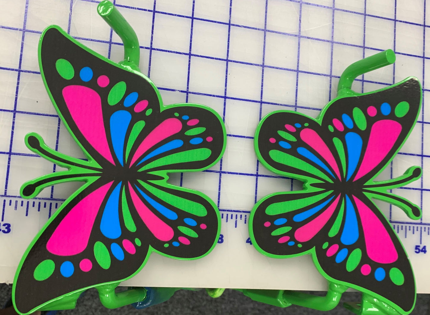 Pair of Colorful Butterfly Foot Pegs your base color choice