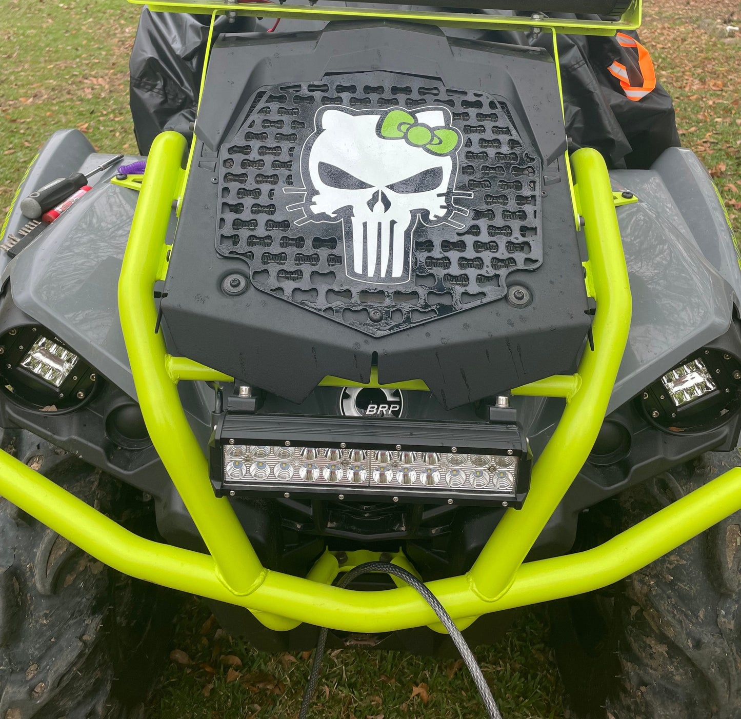 Kitty Punisher-Bad Kitty- Cover for Radiator on Can Am Outlander Max XMR 450 570 650 850 1000