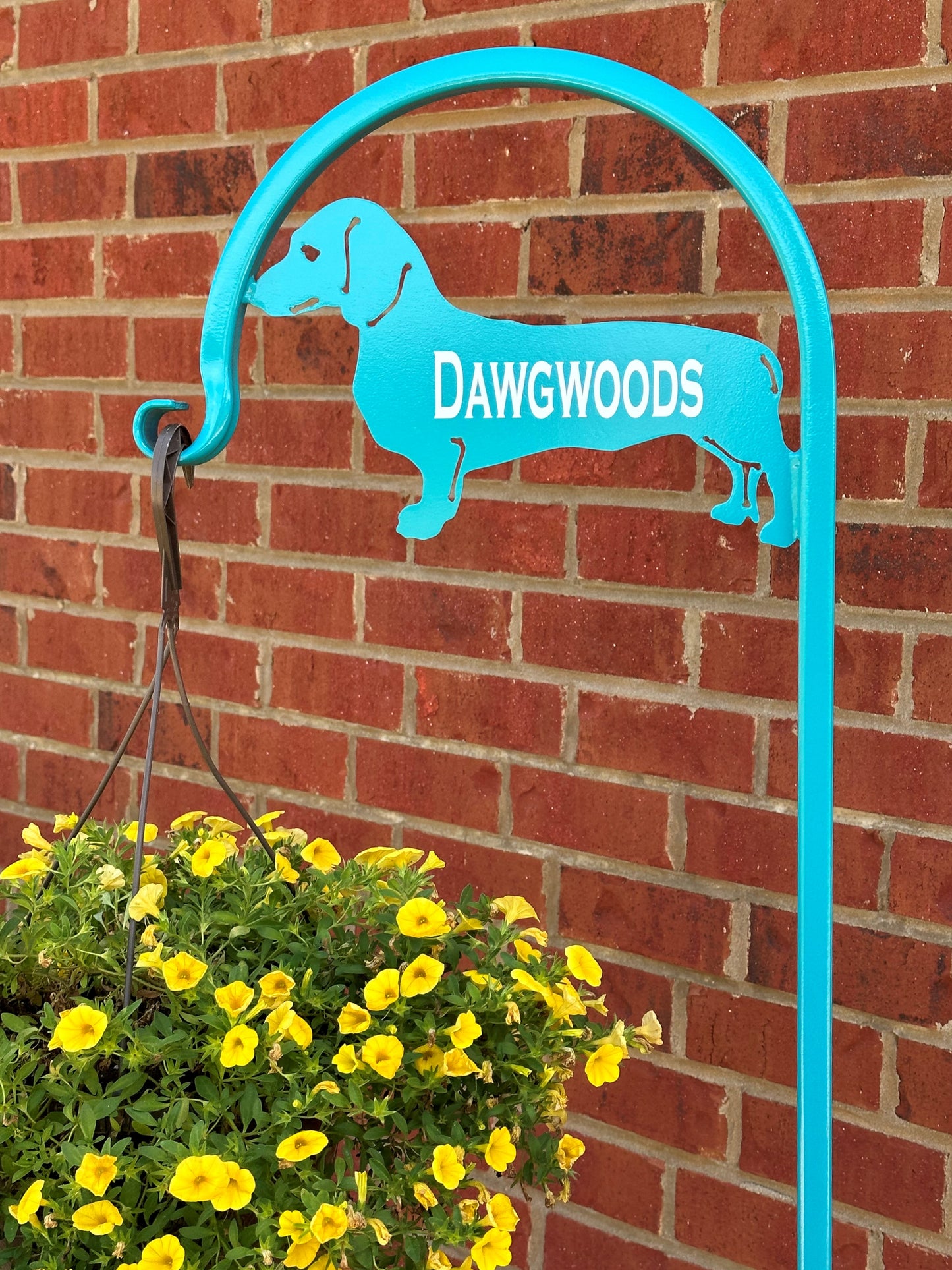 Dachshund Shepherd Hook- Your Color Choice (Powder Coated Finish- Choose from Four Display Options- With or without Name/Text