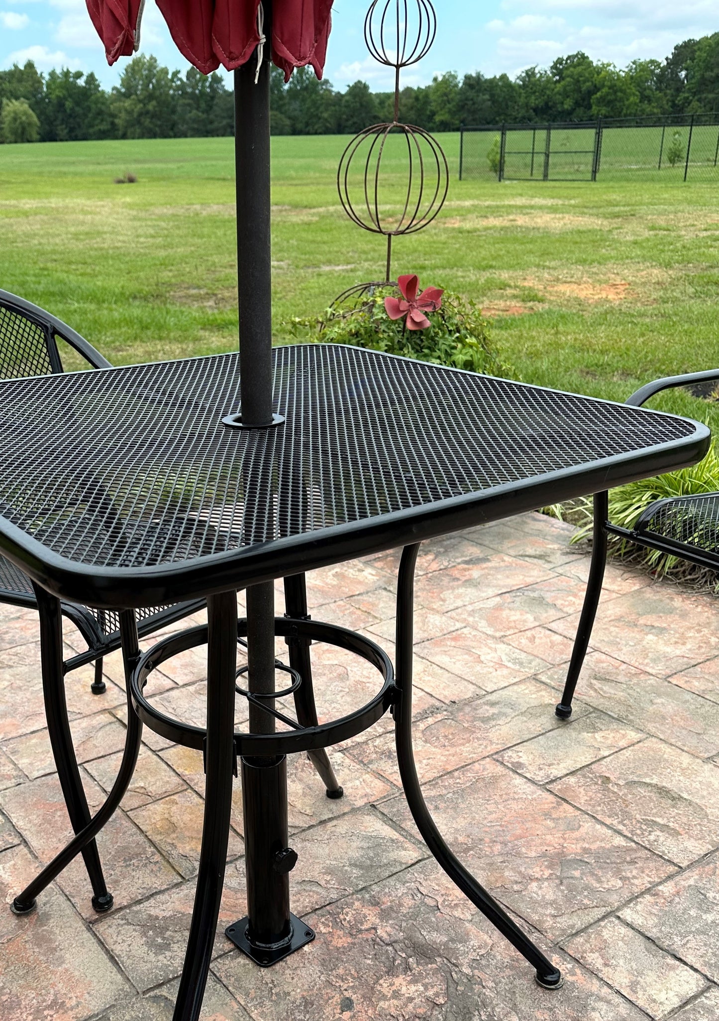 Patio Umbrella Holder, Heavy Duty Steel Umbrella Base, String Lights Post holder- Flag Holder- Your color choice