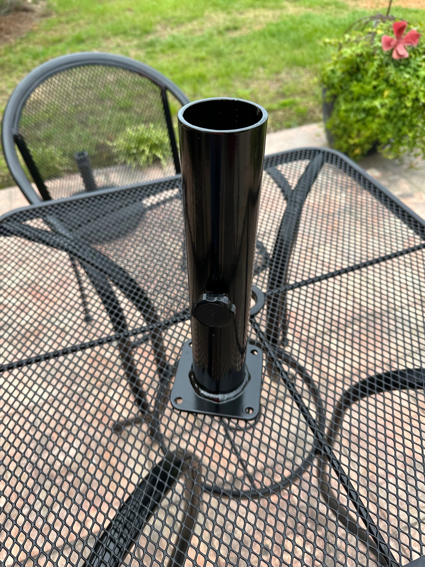 Patio Umbrella Holder, Heavy Duty Steel Umbrella Base, String Lights Post holder- Flag Holder- Your color choice