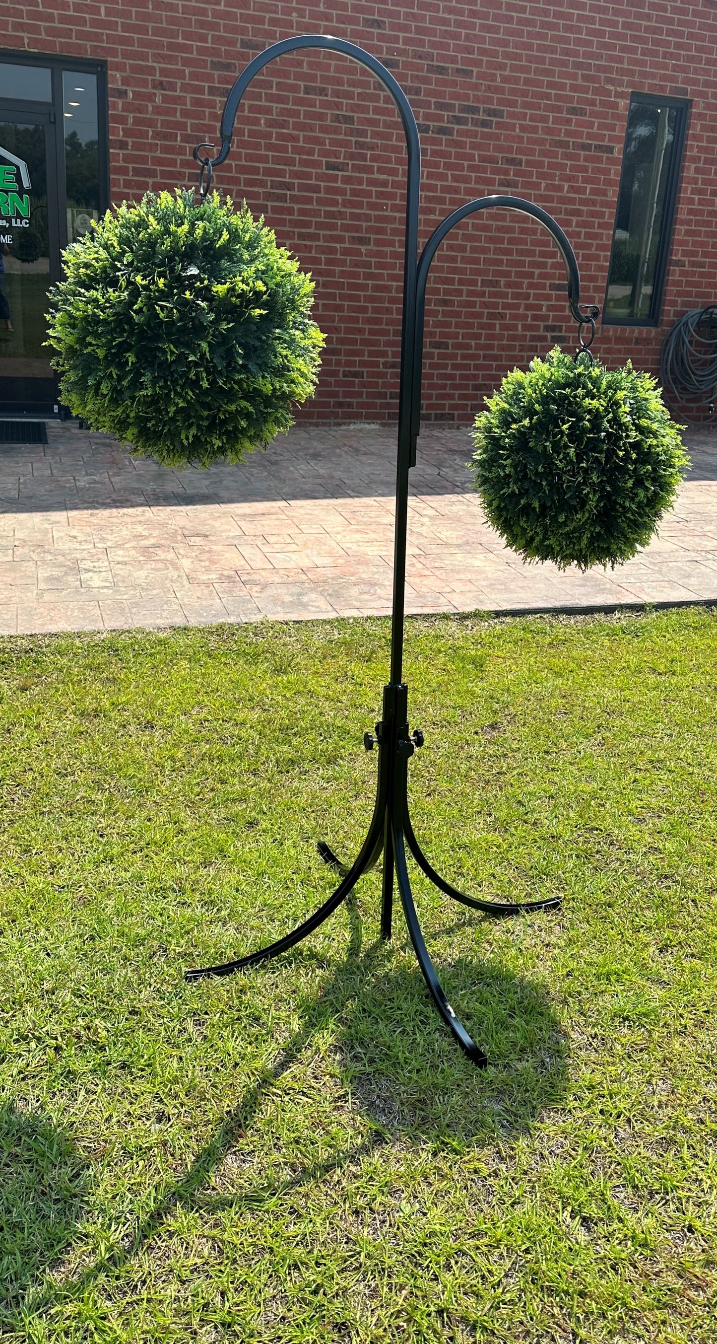 Double Free Standing Very Sturdy Shepherd Hook - Plant /Bird Feeder/ Wind Chime hanger 60" Tall Metal Powder Coated Your Color Choice