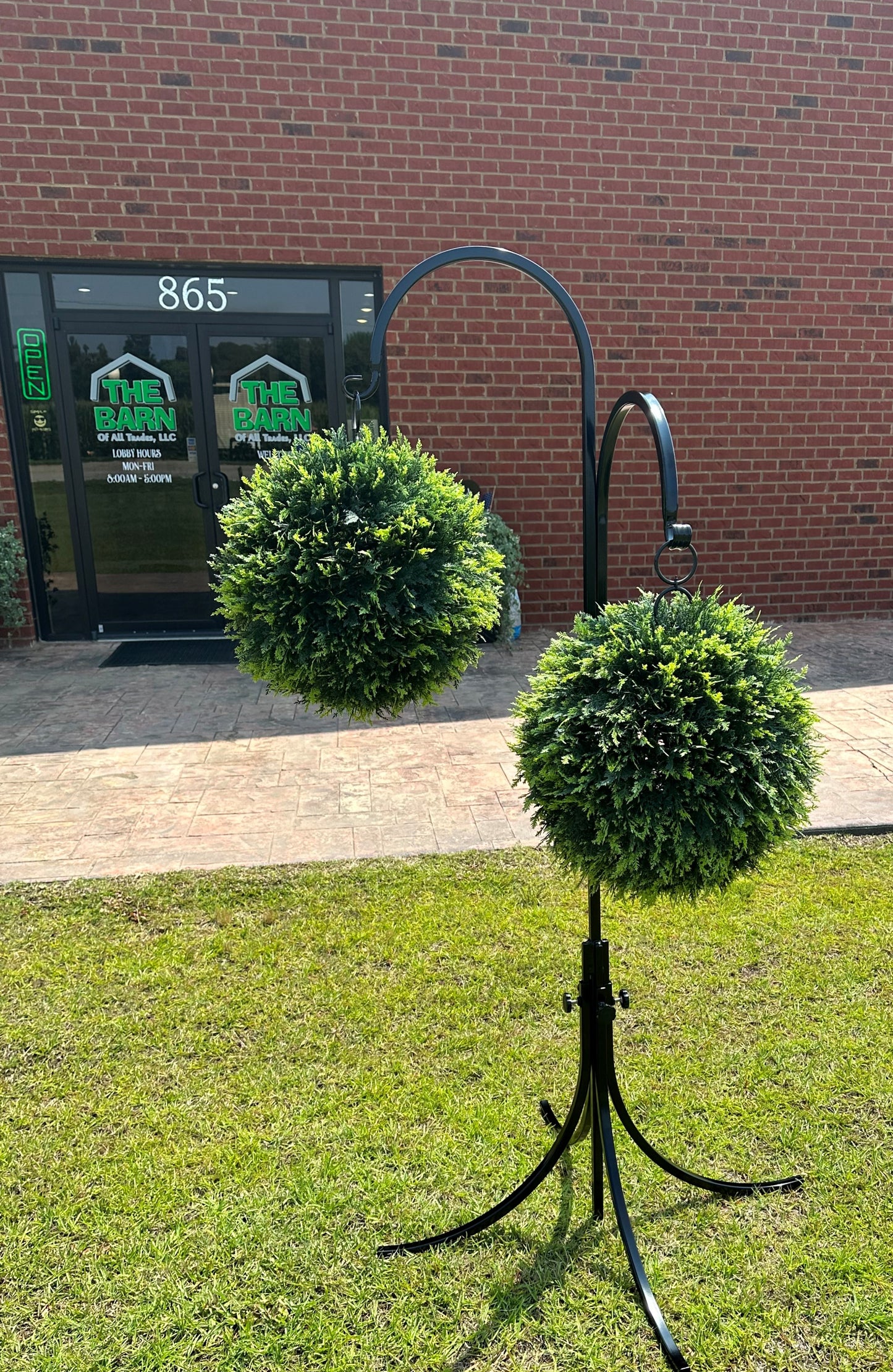 Double Free Standing Very Sturdy Shepherd Hook - Plant /Bird Feeder/ Wind Chime hanger 60" Tall Metal Powder Coated Your Color Choice