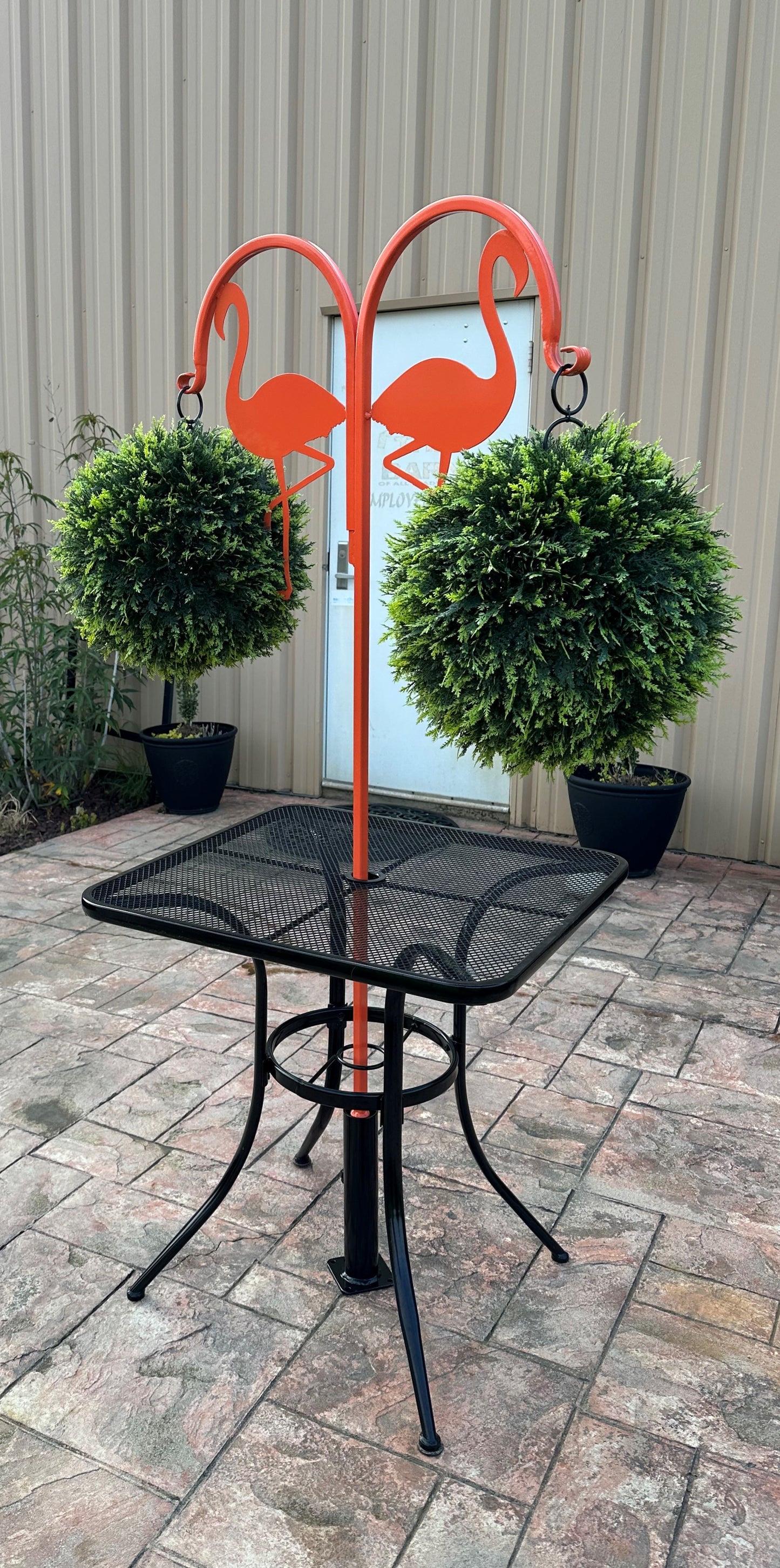 Double Flamingo Shepherd Hook 60" tall- Powder Coated Your Color Choice-Four display options to Choose from