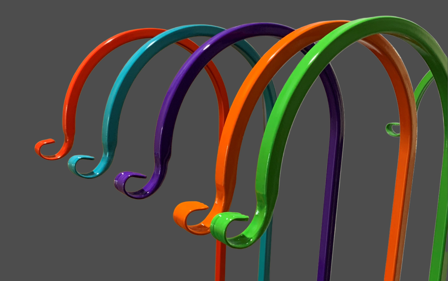 Double Shepherd Hook Metal Very Sturdy- Your color choice-Four display options- 60" tall
