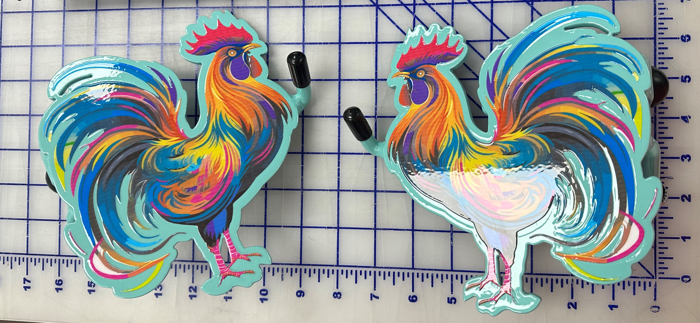 Pair of Colorful Rooster Foot Pegs your base color choice