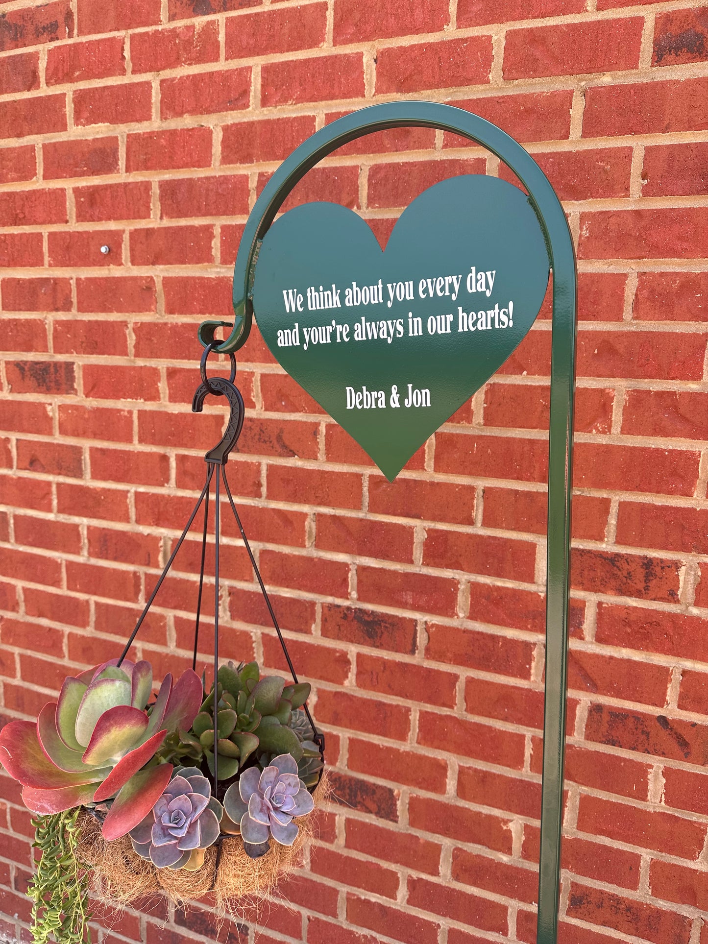 Heart Shepherd Hook- Memorial-Gravesite Display-with or without custom message