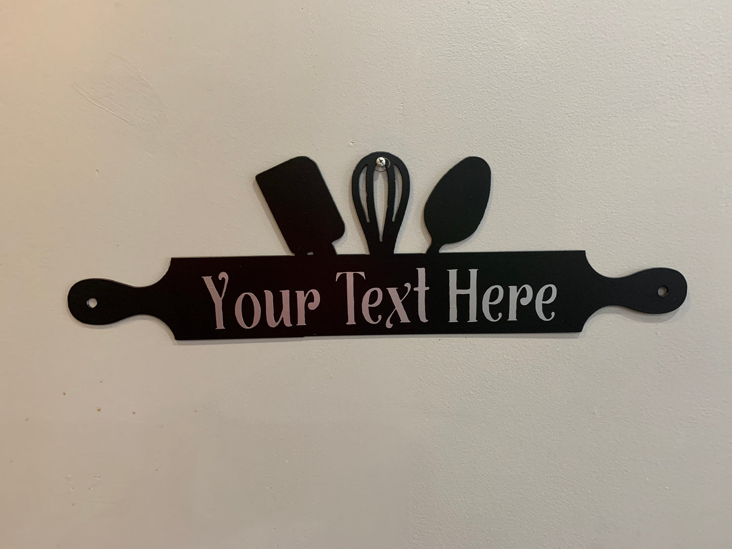 Kitchen Rolling Pin custom metal sign- Powder Coat finish 23"long 7" tall Your Color Choice