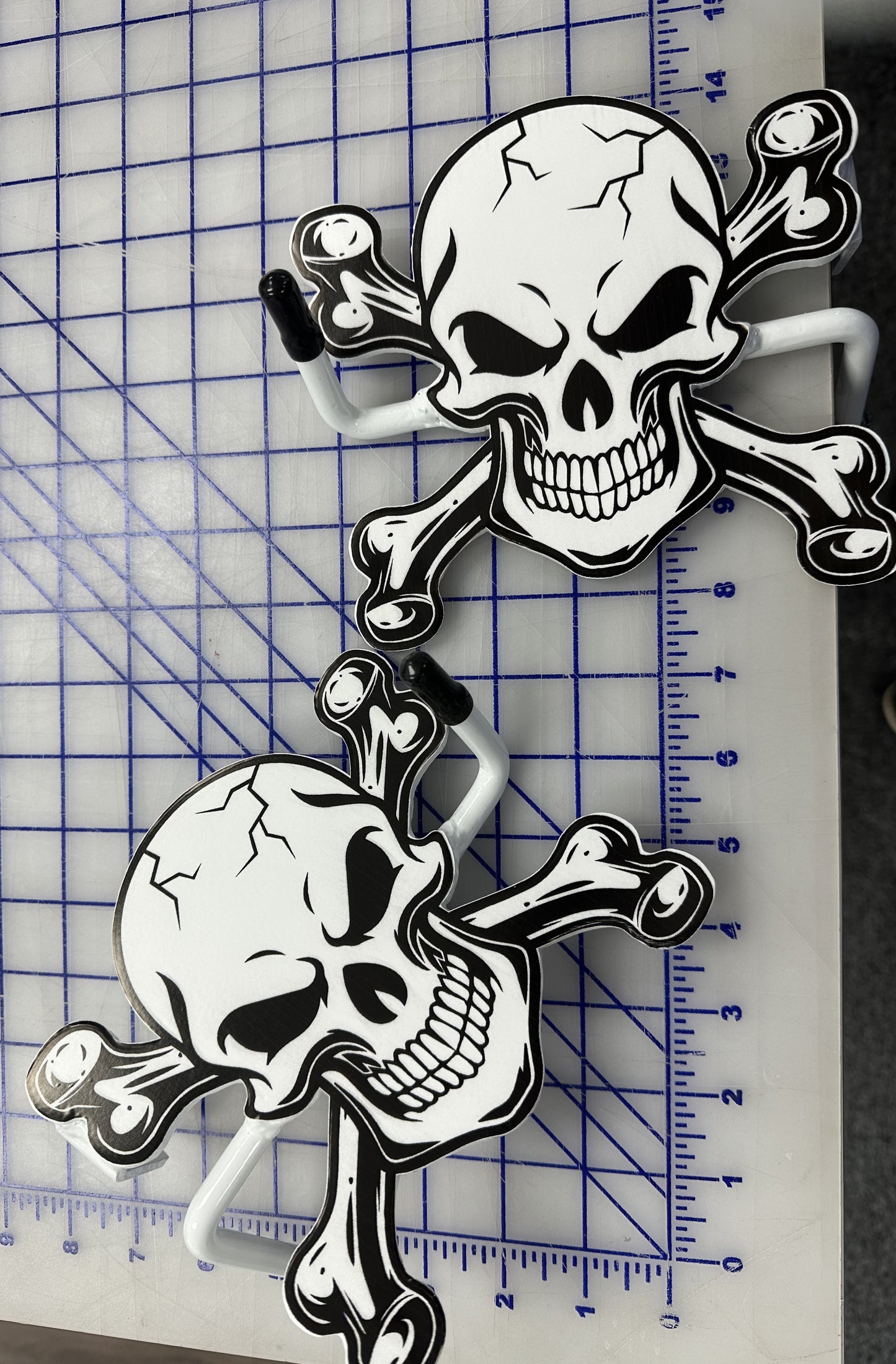 Pair of Skull and cross bones Foot Pegs your base color choice