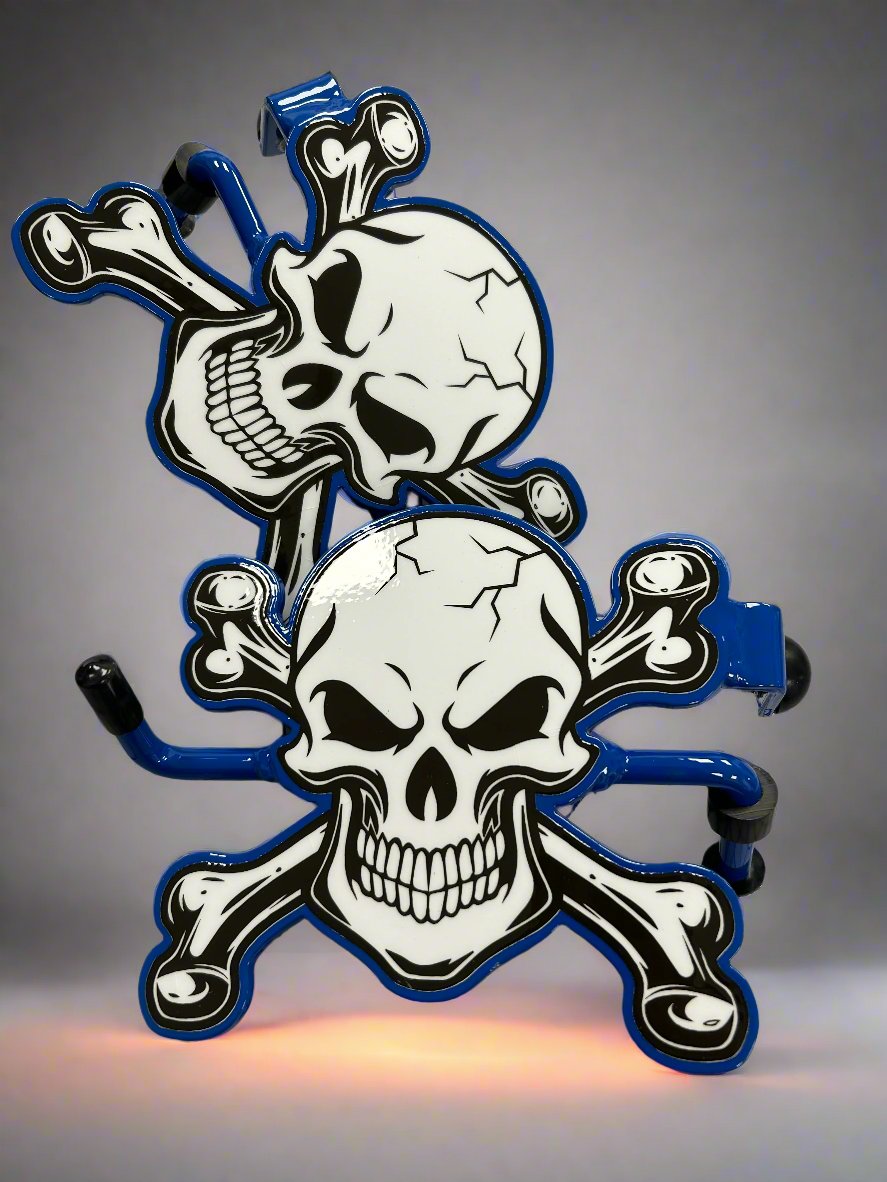 Pair of Skull and cross bones Foot Pegs your base color choice