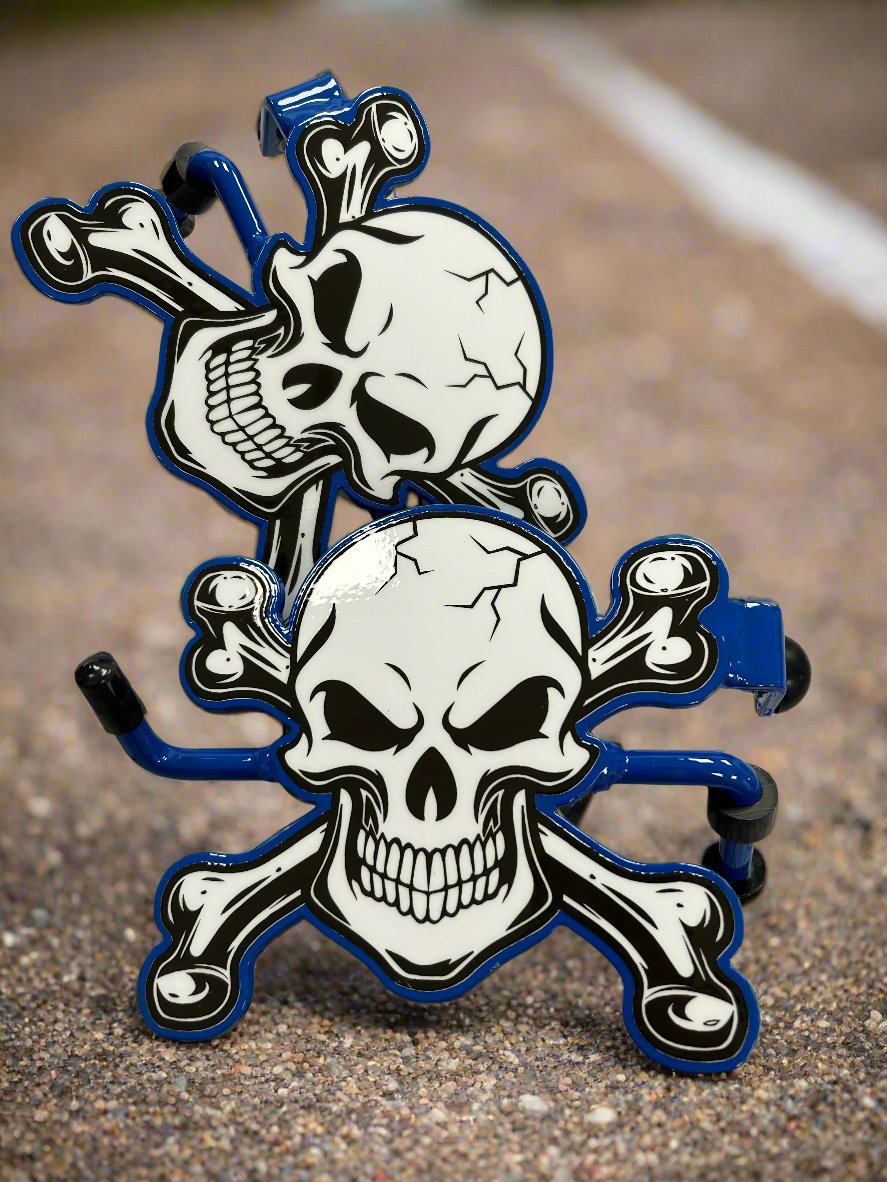 Pair of Skull and cross bones Foot Pegs your base color choice