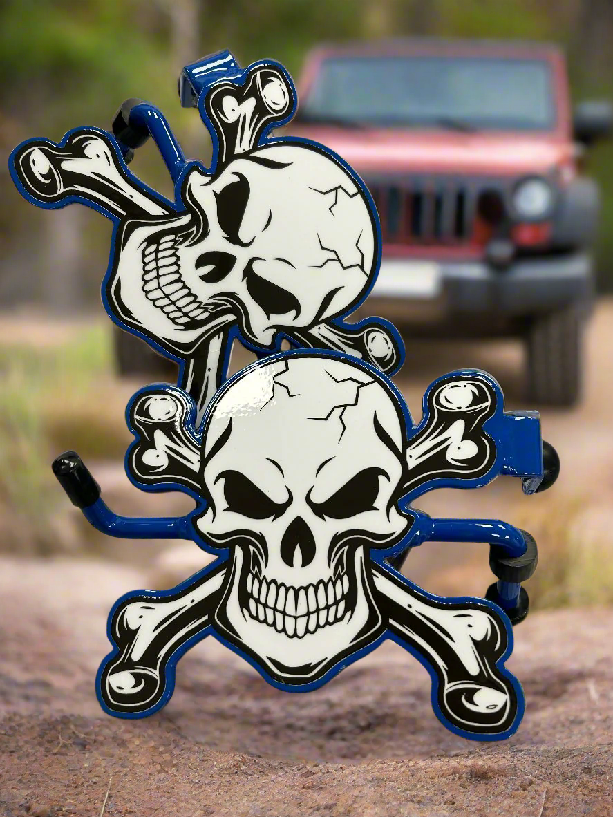 Pair of Skull and cross bones Foot Pegs your base color choice