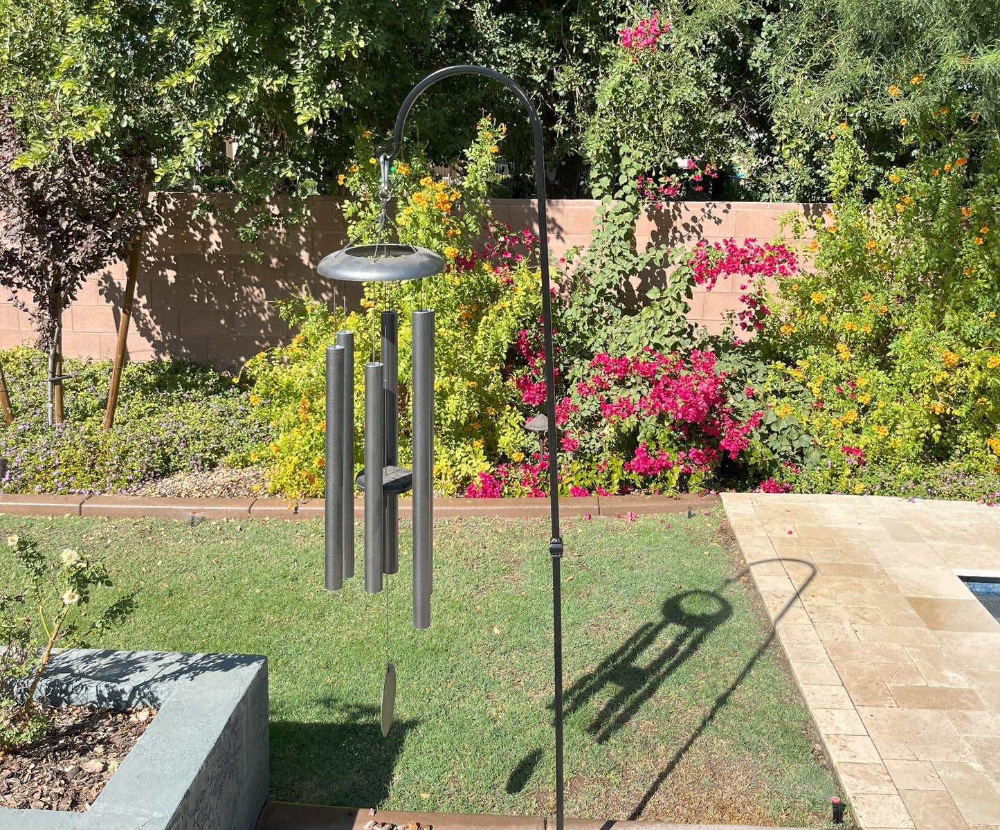 80" Shepherd Hook Metal Very Sturdy- Your color choice-Your Base/Display Choice- Hanger for large/tall wind chimes.