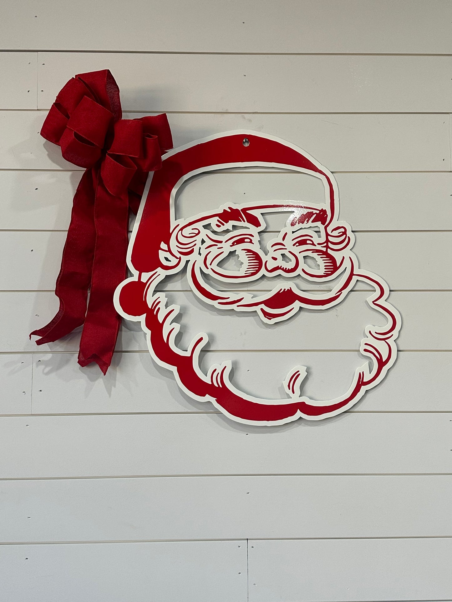 Santa Door Hanger-Metal Door/Wall Hang- 23" tall x 21" wide- Use Indoors or Outdoors
