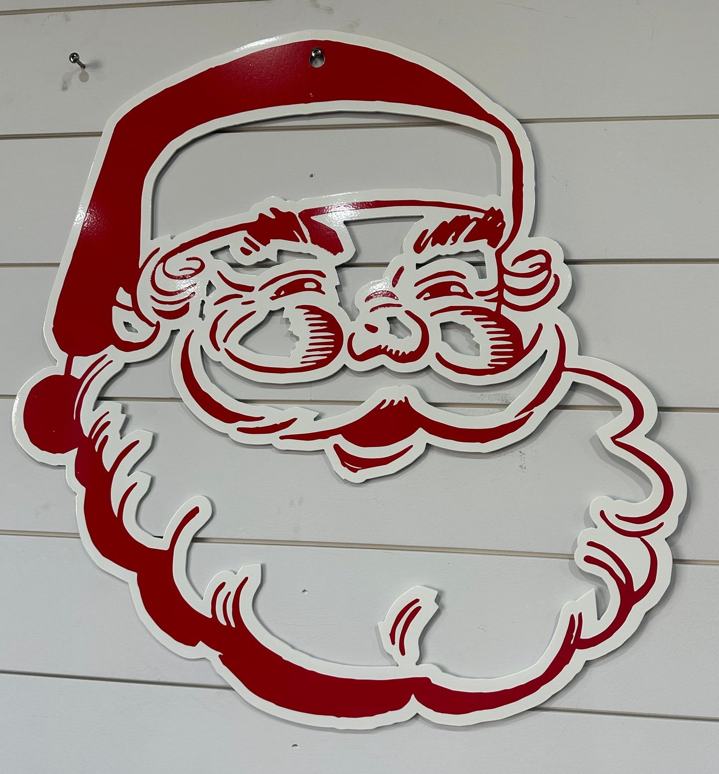 Santa Door Hanger-Metal Door/Wall Hang- 23" tall x 21" wide- Use Indoors or Outdoors