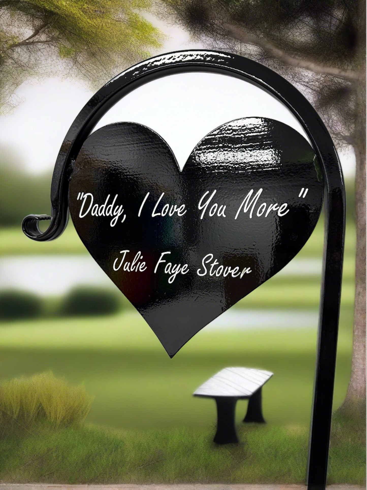 Heart Shepherd Hook- Memorial-Gravesite Display-with or without custom message