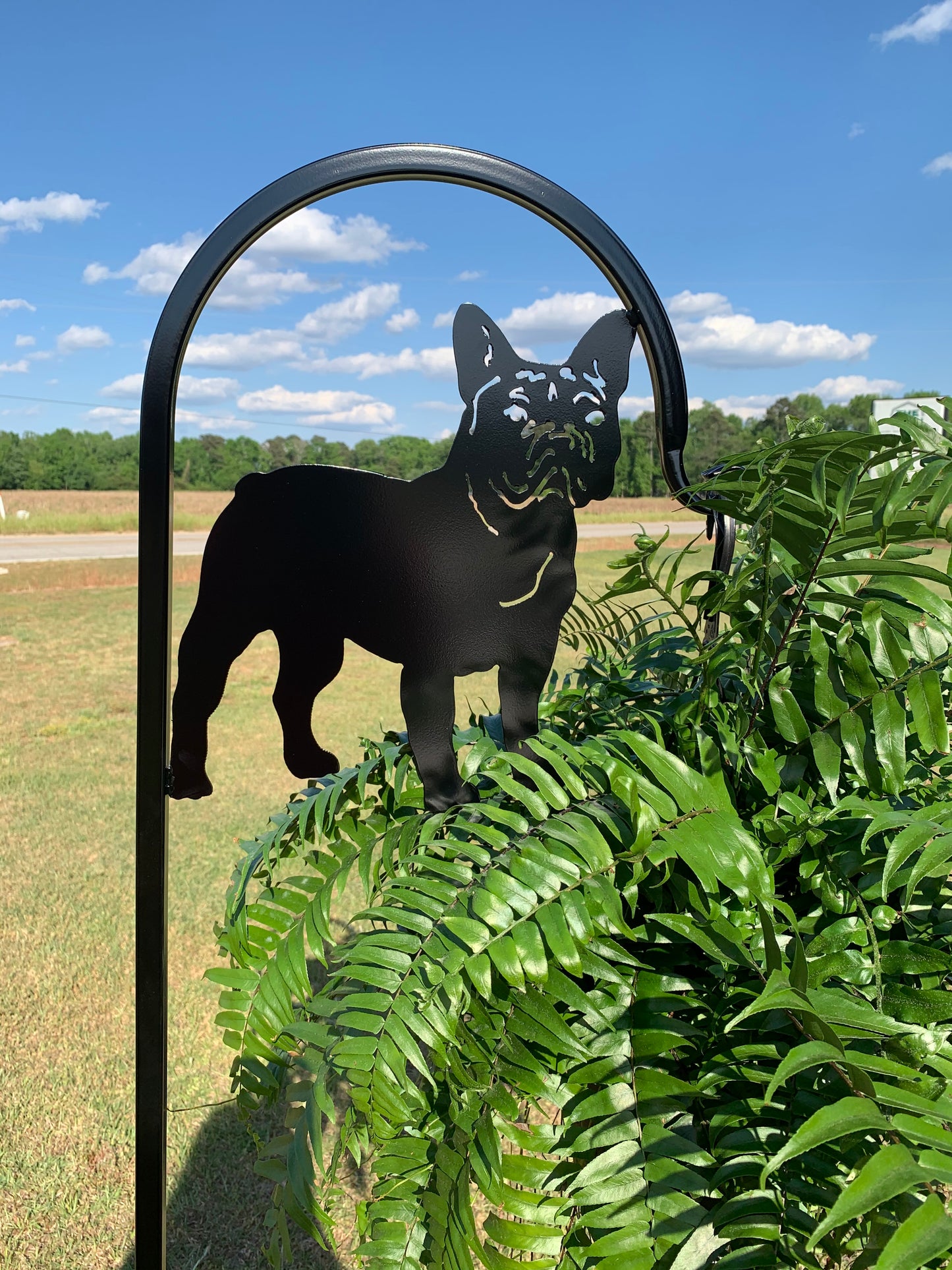 French Bull Dog Shepherd Hook- With your Custom Message-Your Color Choice-Four Display Options