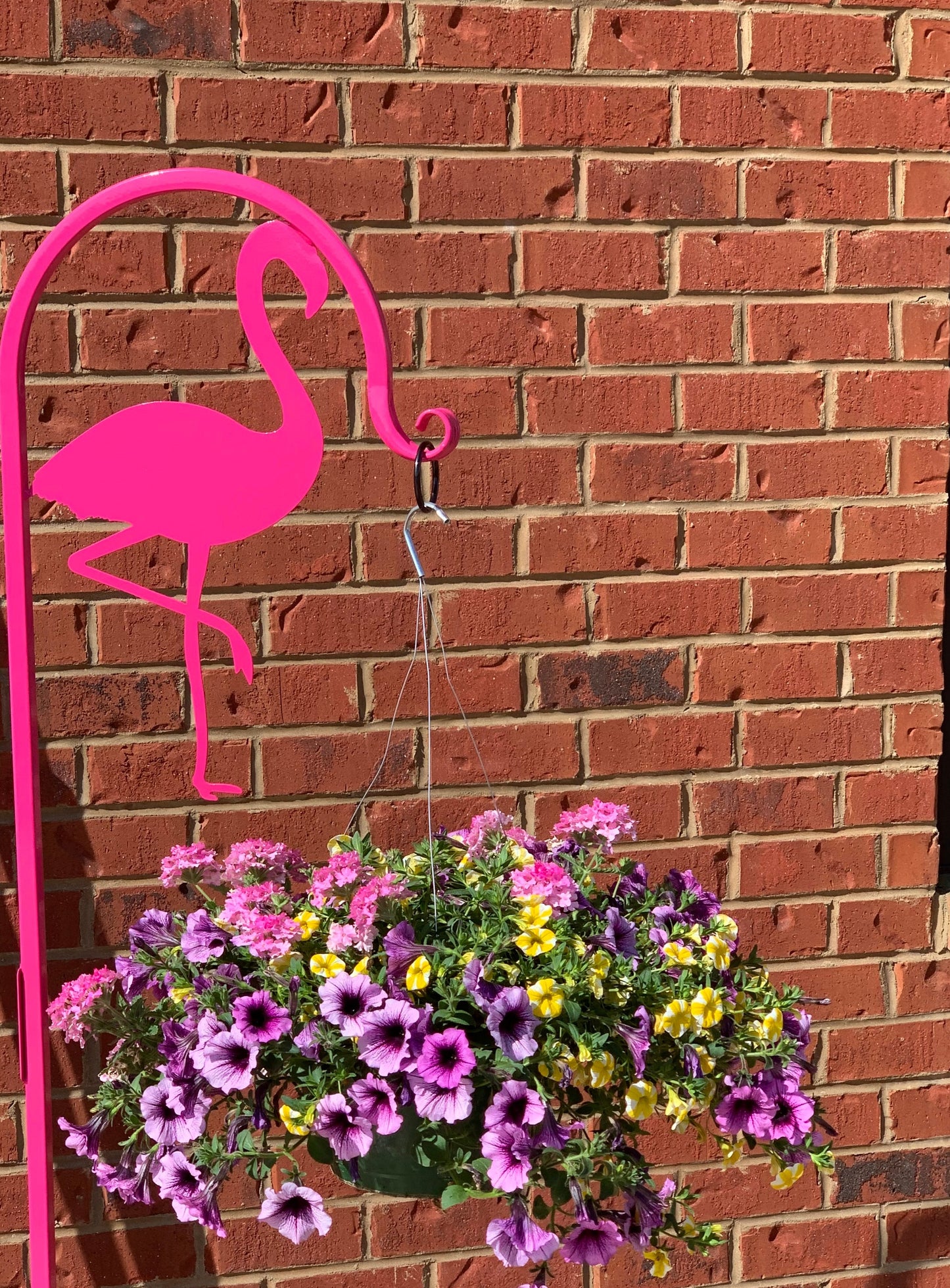 Double Flamingo Shepherd Hook 60" tall- Powder Coated Your Color Choice-Four display options to Choose from