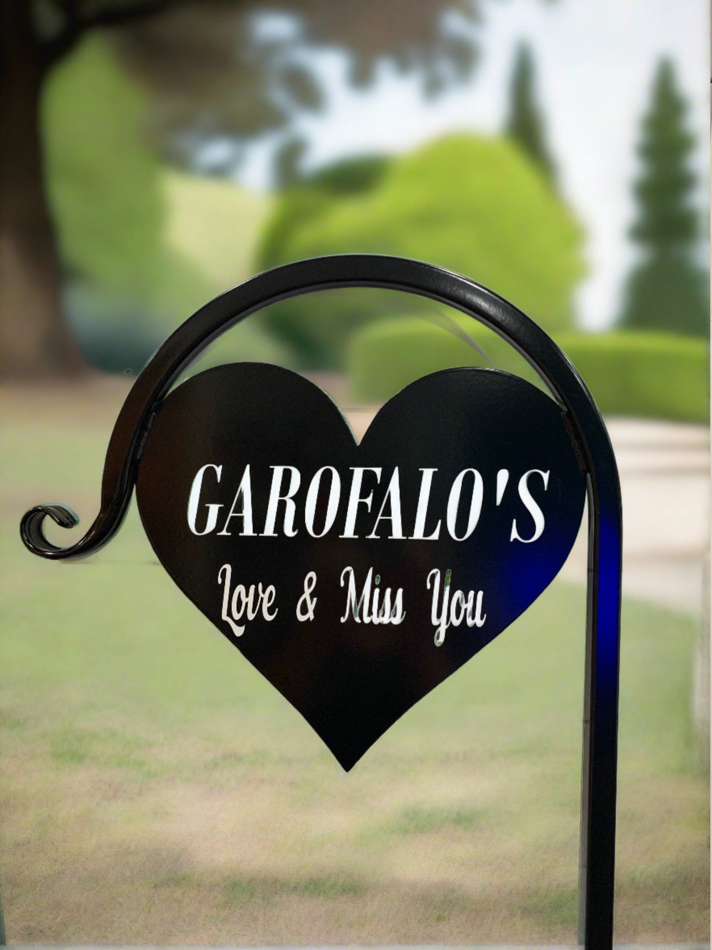Heart Shepherd Hook- Memorial-Gravesite Display-with or without custom message