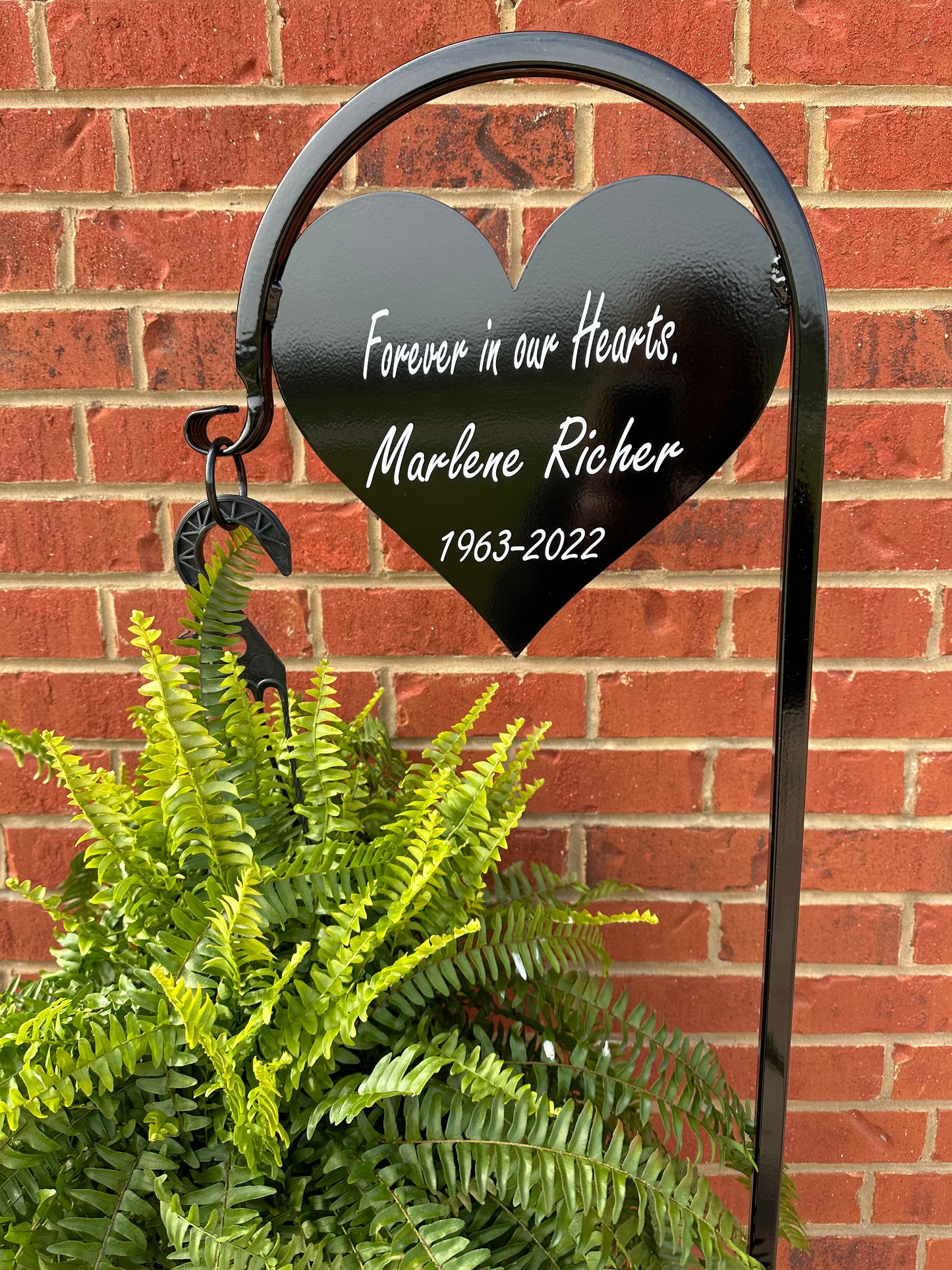 Heart Shepherd Hook- Memorial-Gravesite Display-with or without custom message