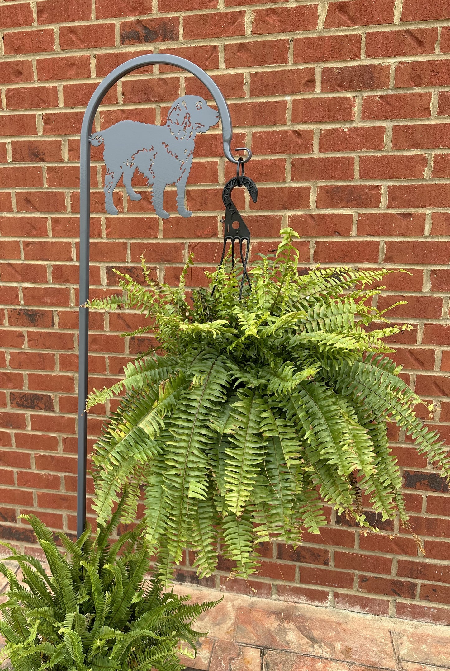 Boston Terrier Shepherd Hook- Your Powder Coated Color Choice-Four Base/Display Options