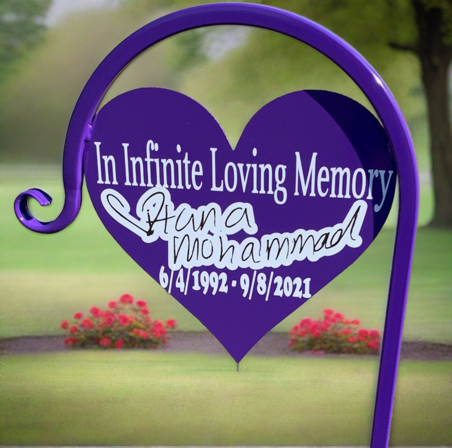 Heart Shepherd Hook- Memorial-Gravesite Display-with or without custom message