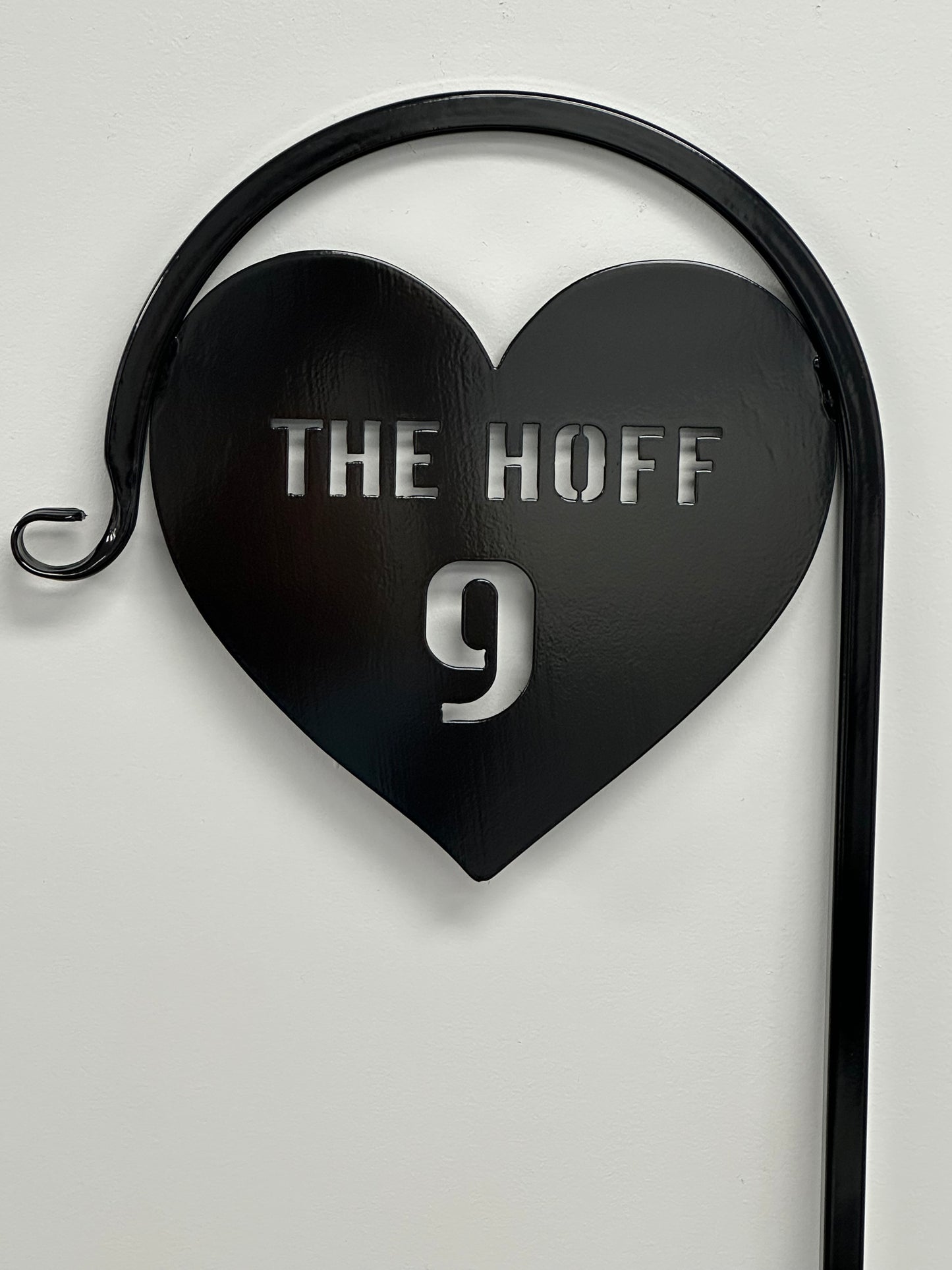 Heart Shepherd Hook- Wedding, Housewarming, Anniversary gift -with or without Your custom text cut out of heart