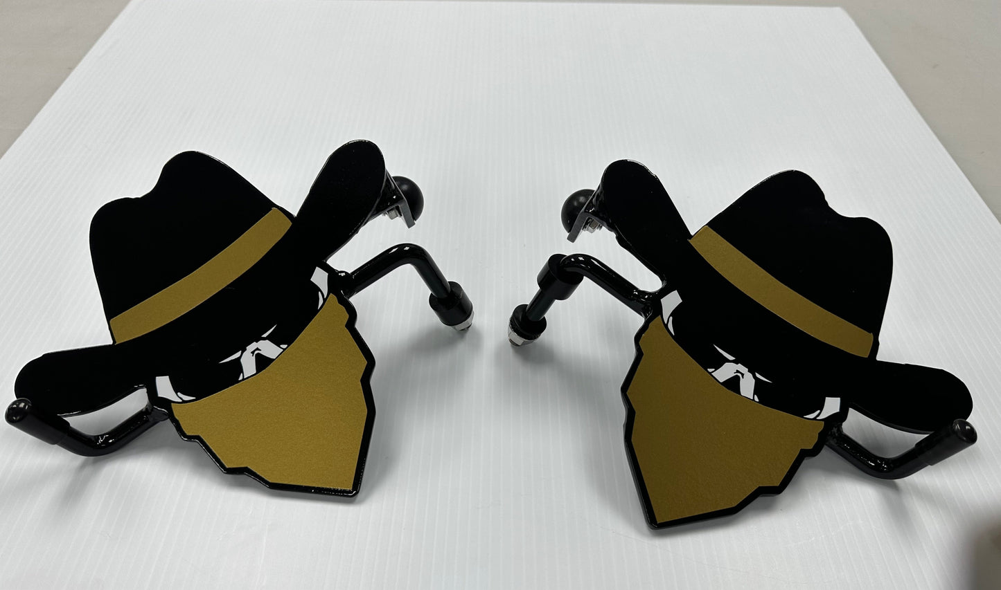 Pair of Cowboy Skull Foot Pegs- Your bandana color/style choice