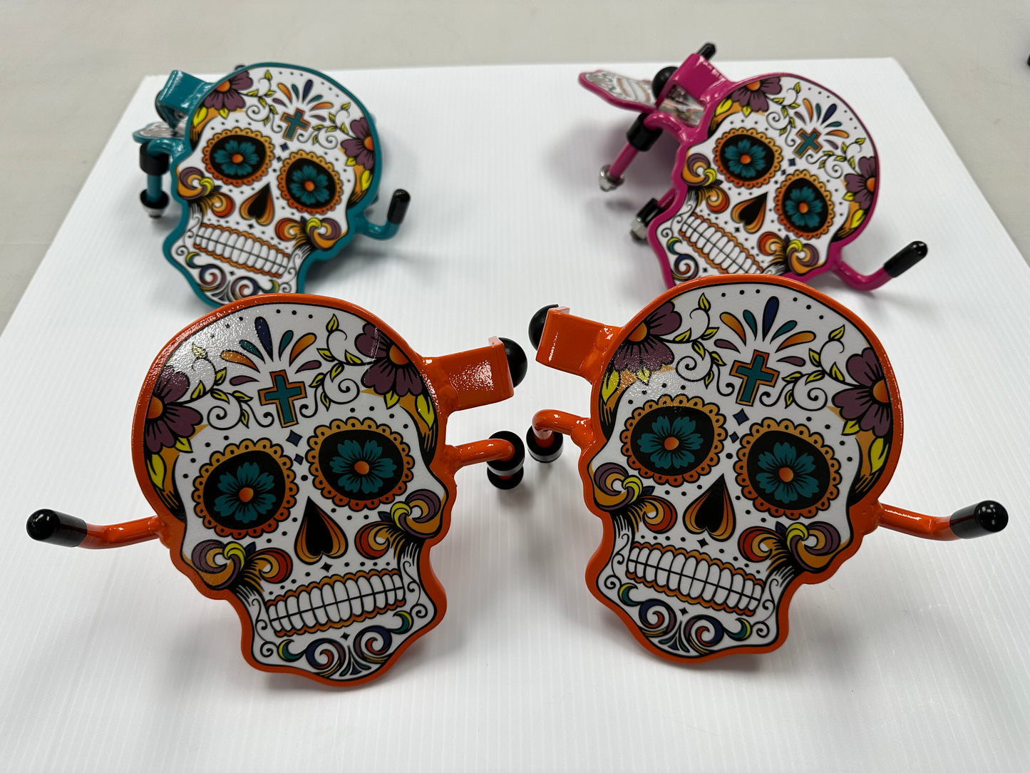 Pair of Sugar Skull Foot Pegs your color choice