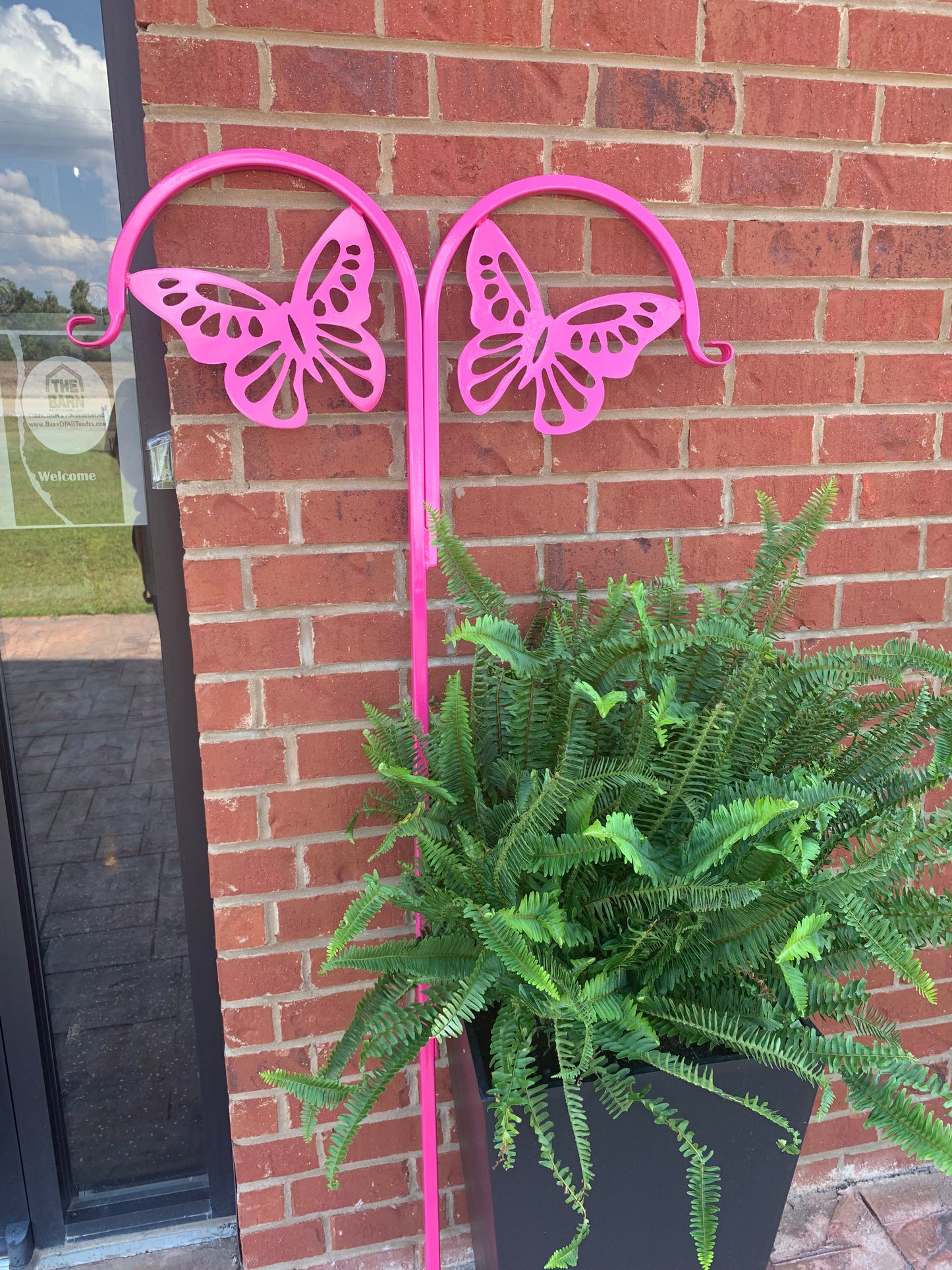 Double Butterfly Shepherd Hook- Your color choice-Four Display optons