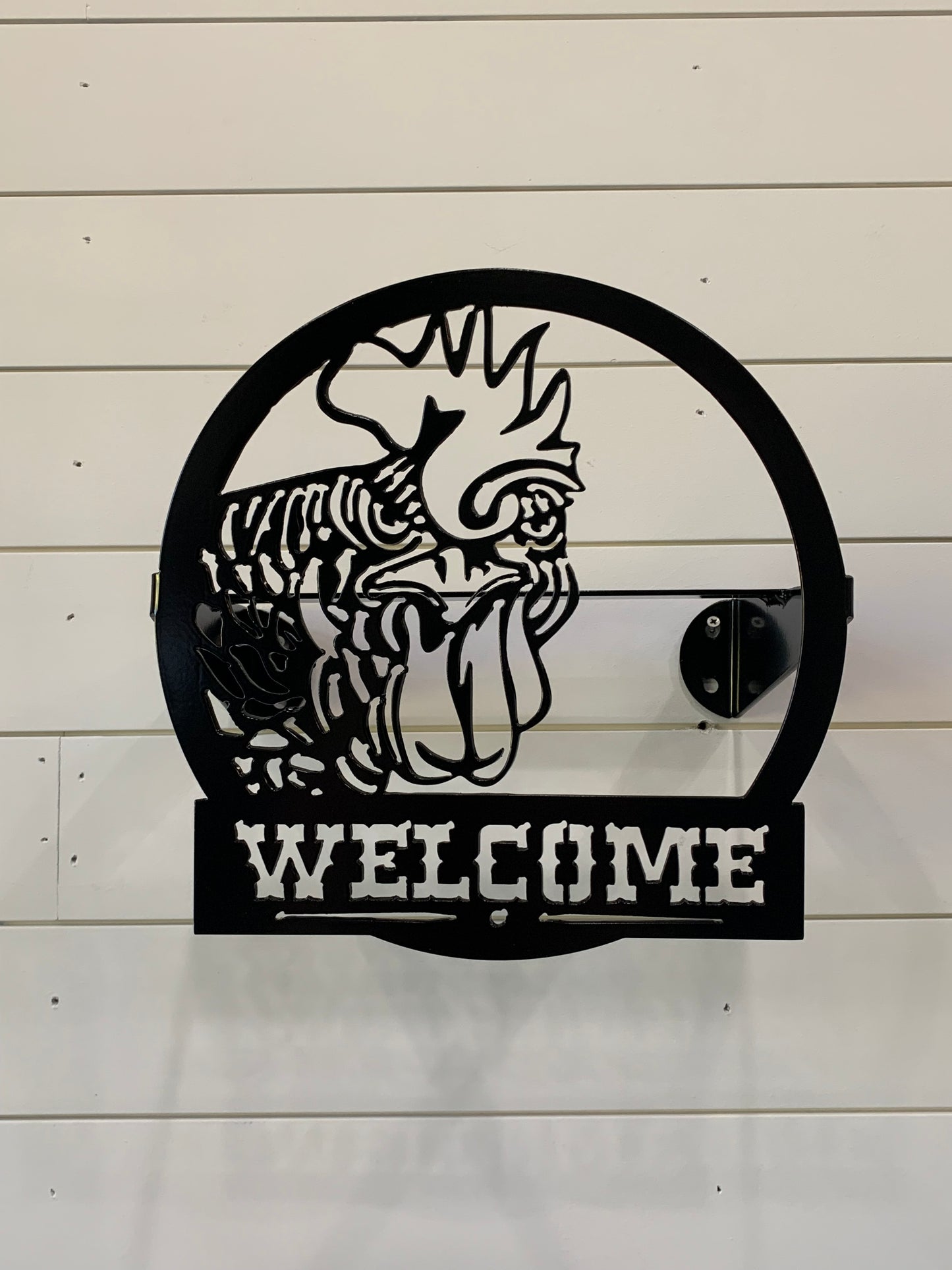 Water/Garden Hose Holder/Hanger Wall or Post Mount- with Chicken- Your color choice- Two Mounting Options