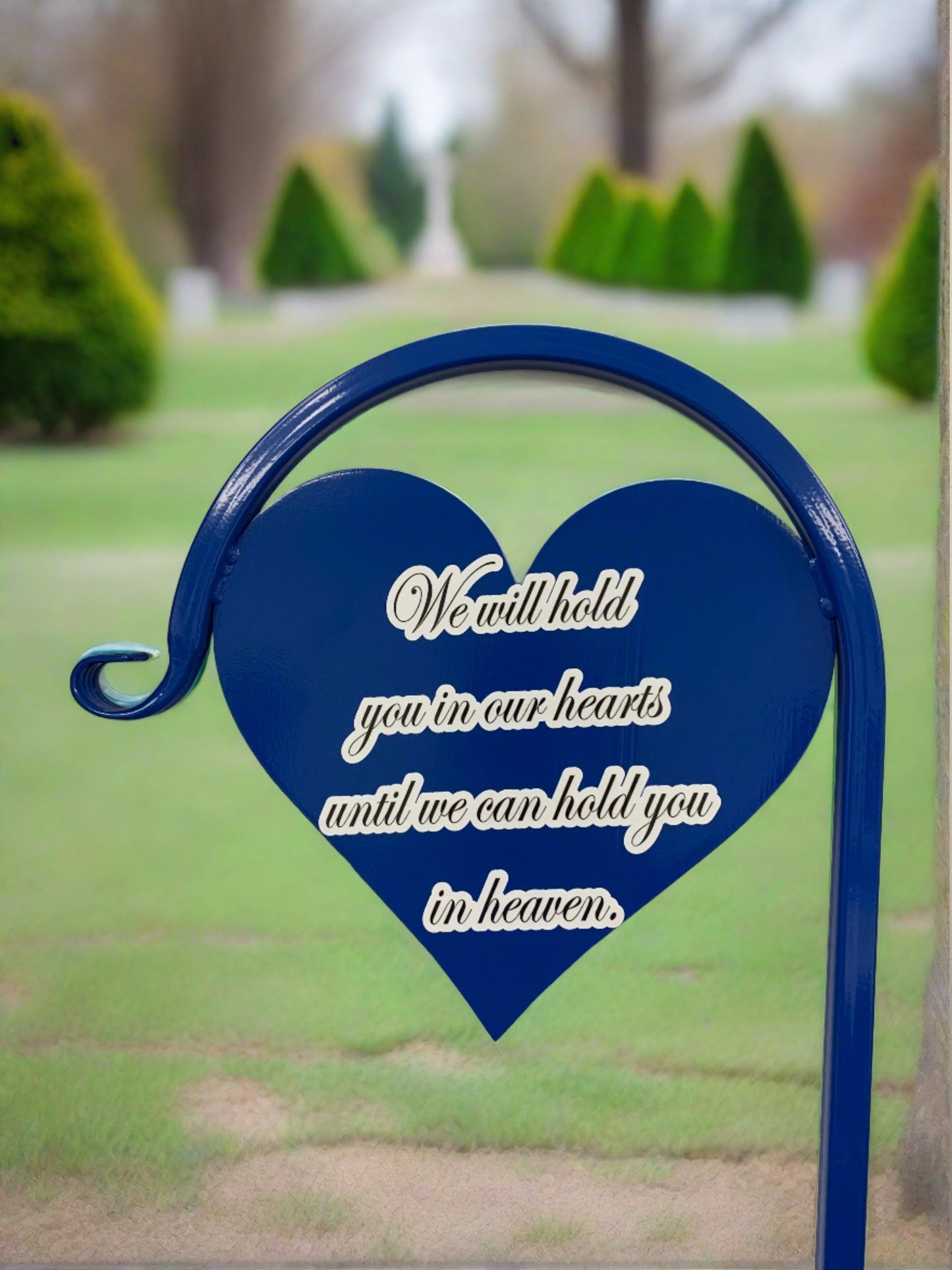Heart Shepherd Hook- Memorial-Gravesite Display-with or without custom message
