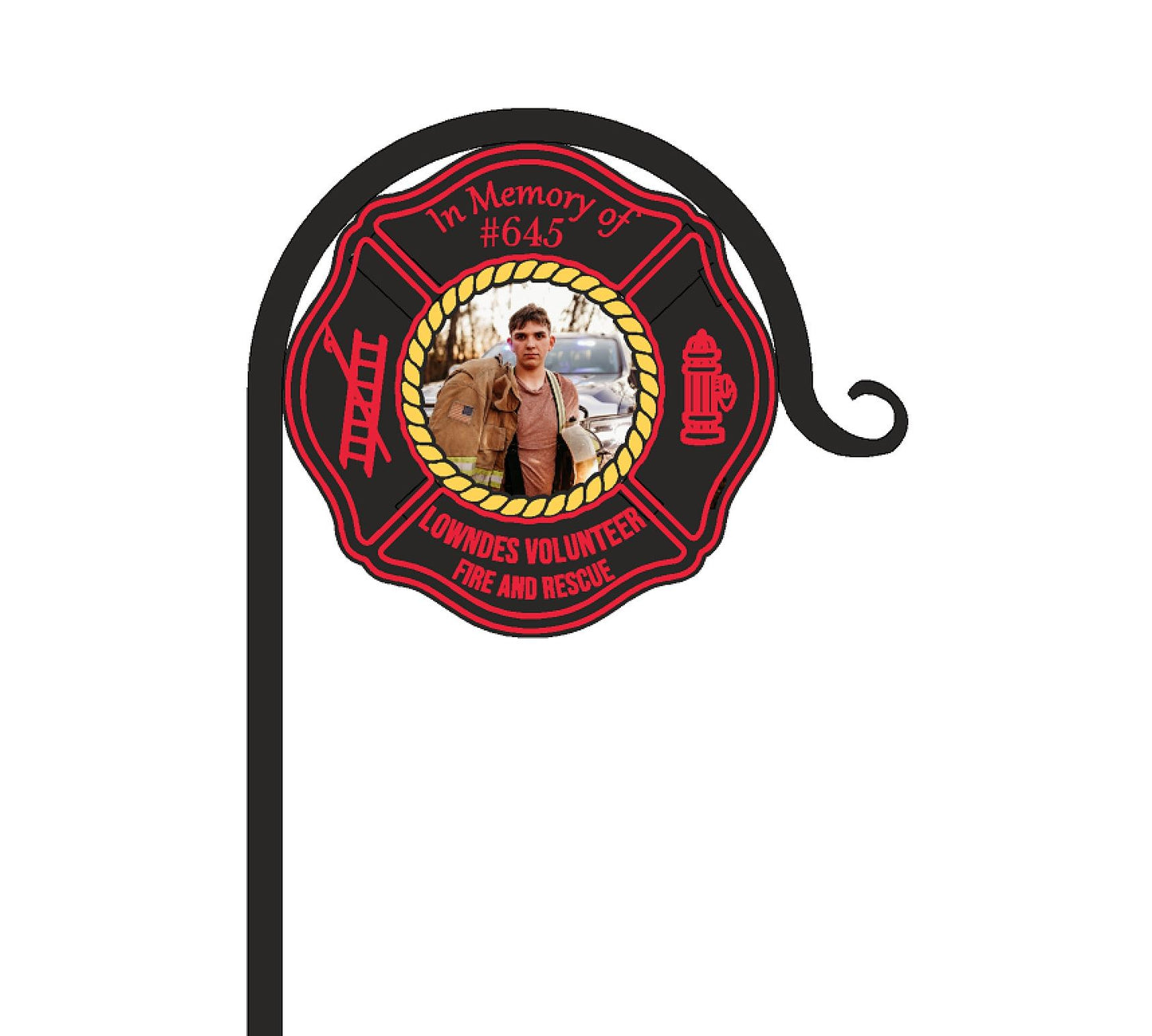 Custom- Your Design- Shepherd Hook - Powder coated Steel - Custom Memorial gift