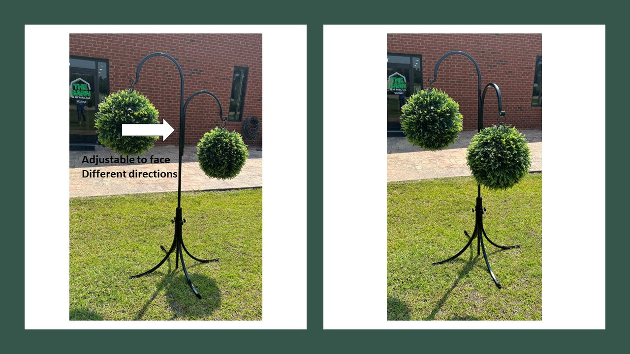 Double Free Standing Very Sturdy Shepherd Hook - Plant /Bird Feeder/ Wind Chime hanger 60" Tall Metal Powder Coated Your Color Choice