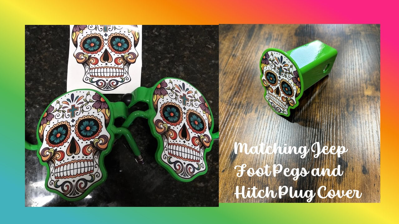 Create Your CUSTOM Foot Pegs and Hitch Cover SET -Your color choice-Your design choice