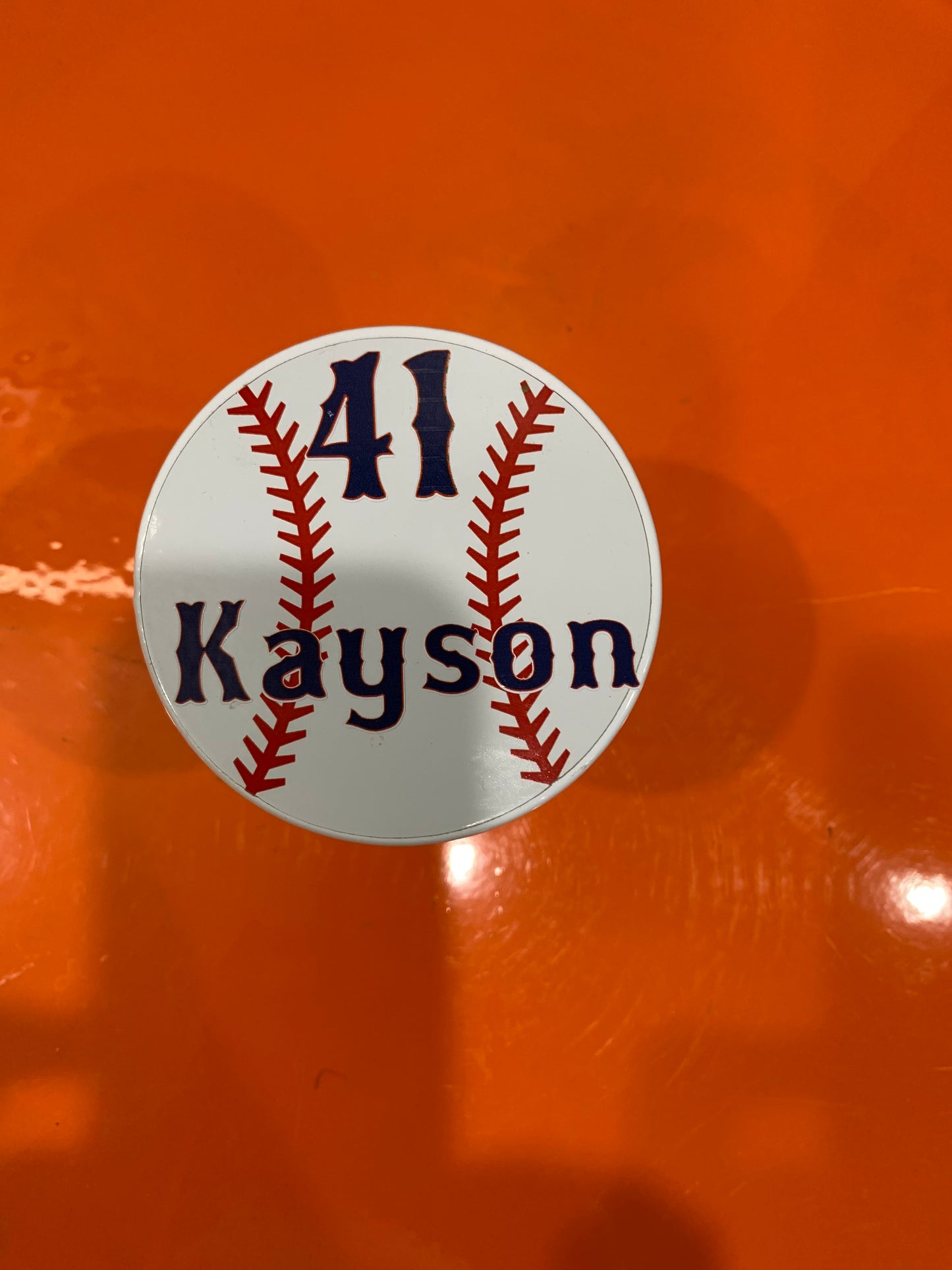Custom Baseball Receiver Hitch Cover- With name and player number.