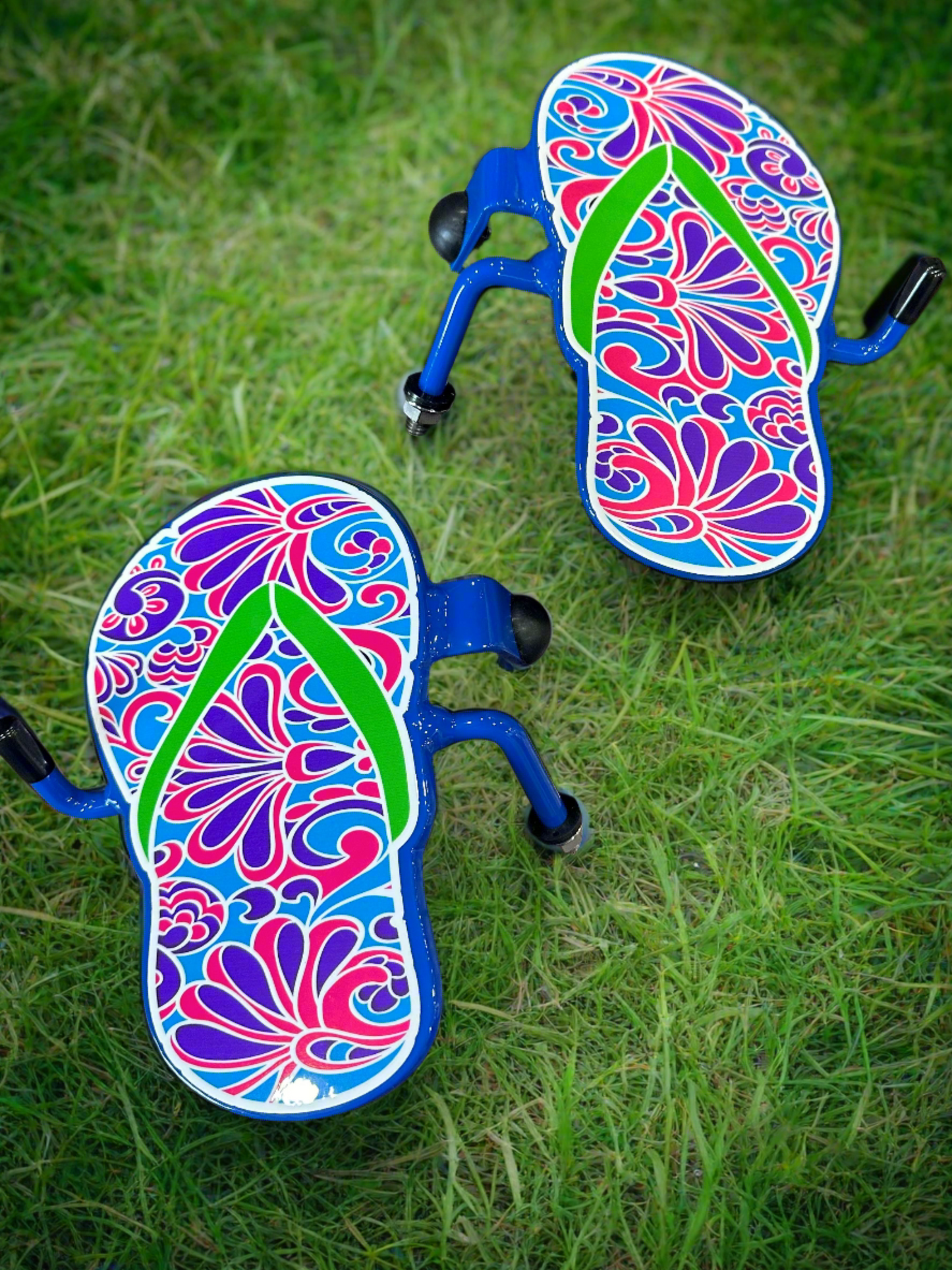 Pair of Colorful Flip Flop Foot Pegs your base color choice- your strap/thong color choice