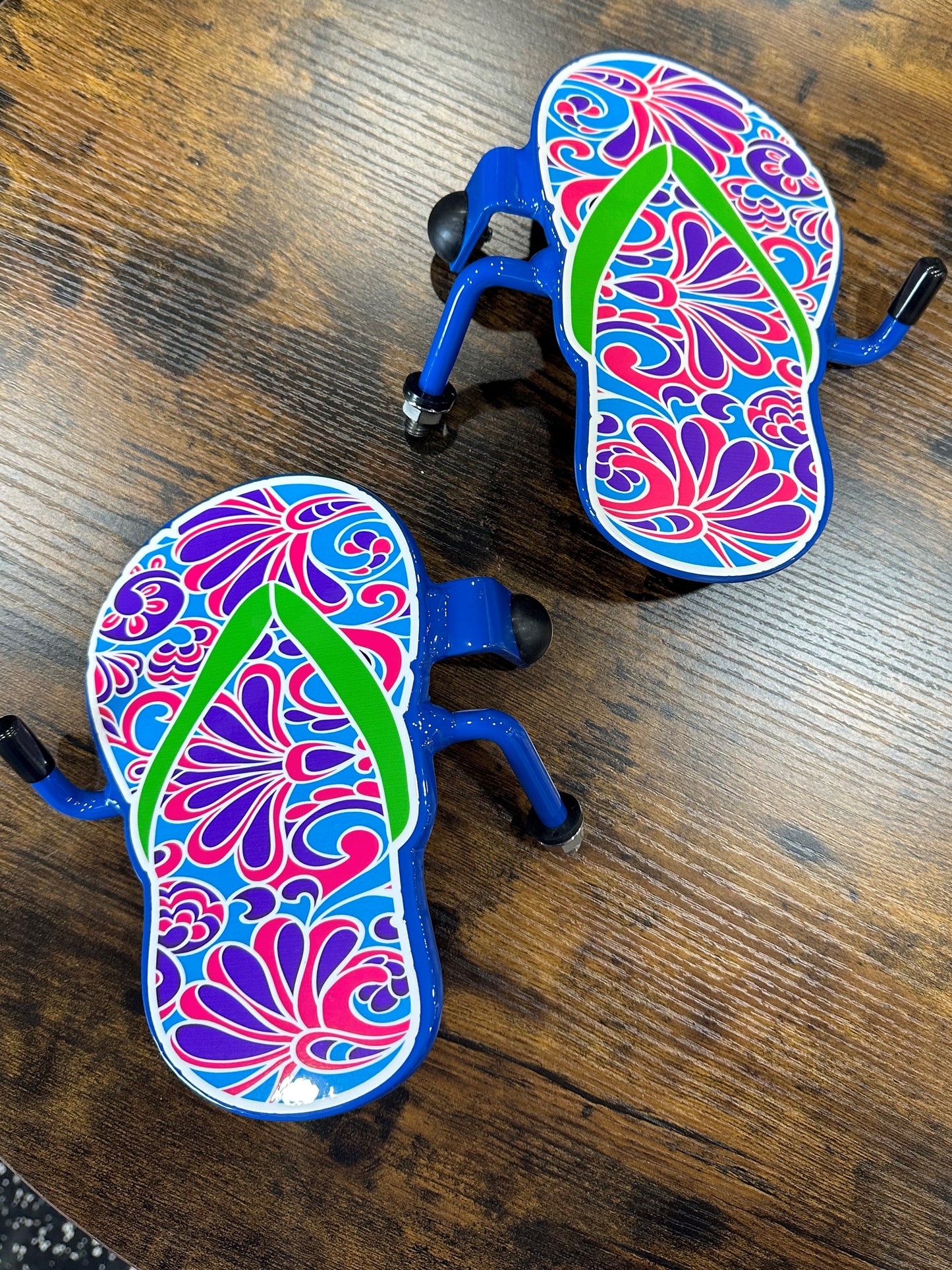 Pair of Colorful Flip Flop Foot Pegs your base color choice- your strap/thong color choice