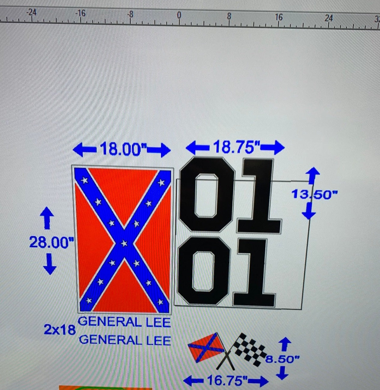Dukes of Hazzard Decal Six Piece Set General Lee Decals Laminated Commercial Grade Vinyl