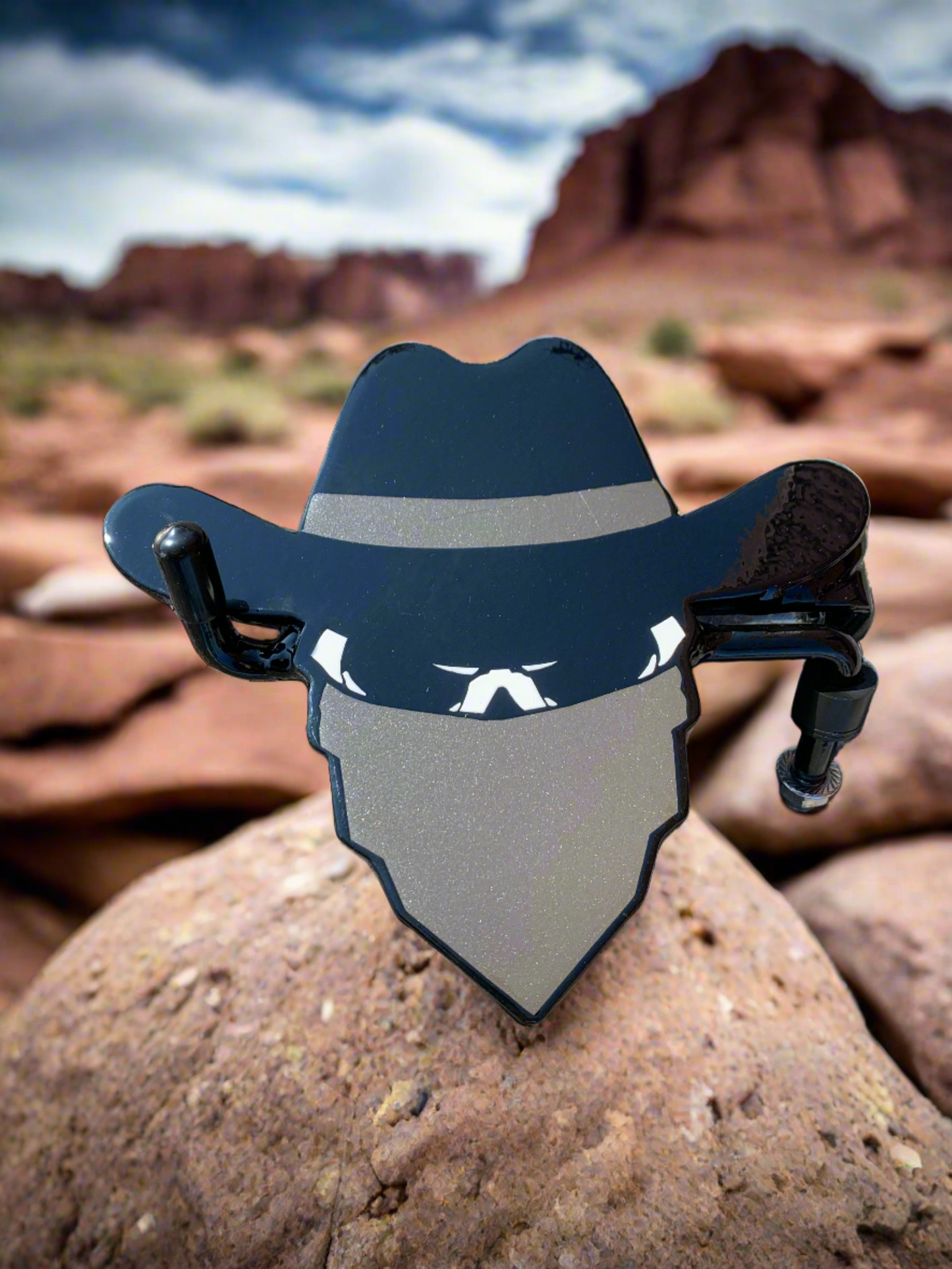 Pair of Cowboy Skull Foot Pegs- Your bandana color/style choice