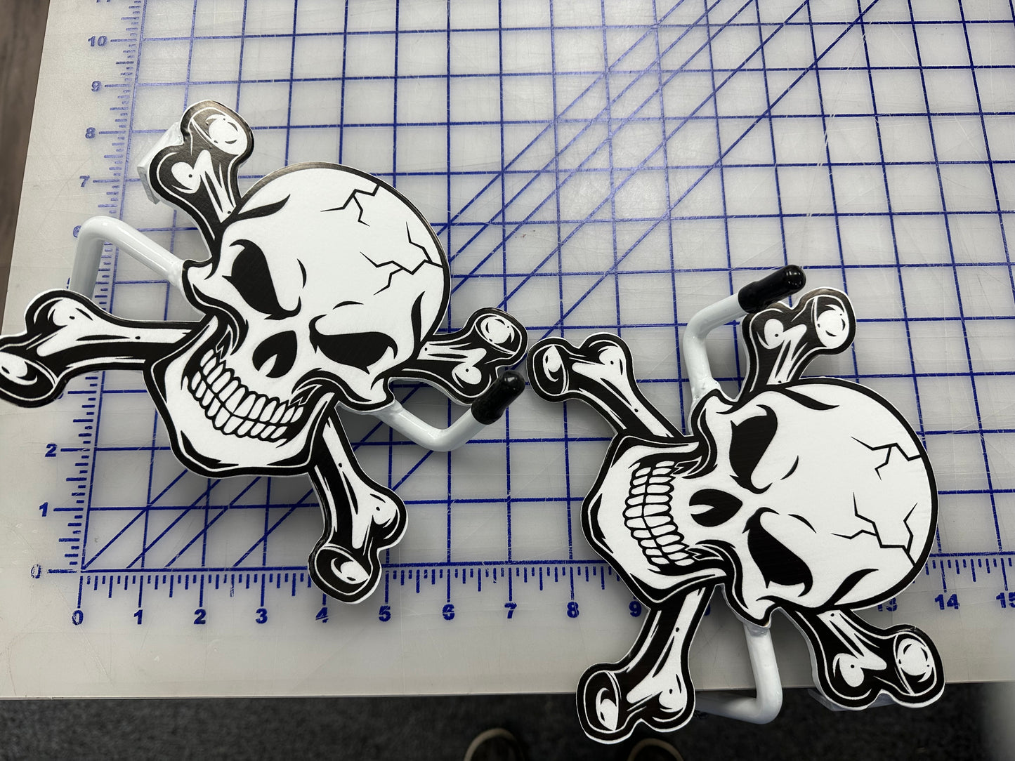 Pair of Skull and cross bones Foot Pegs your base color choice