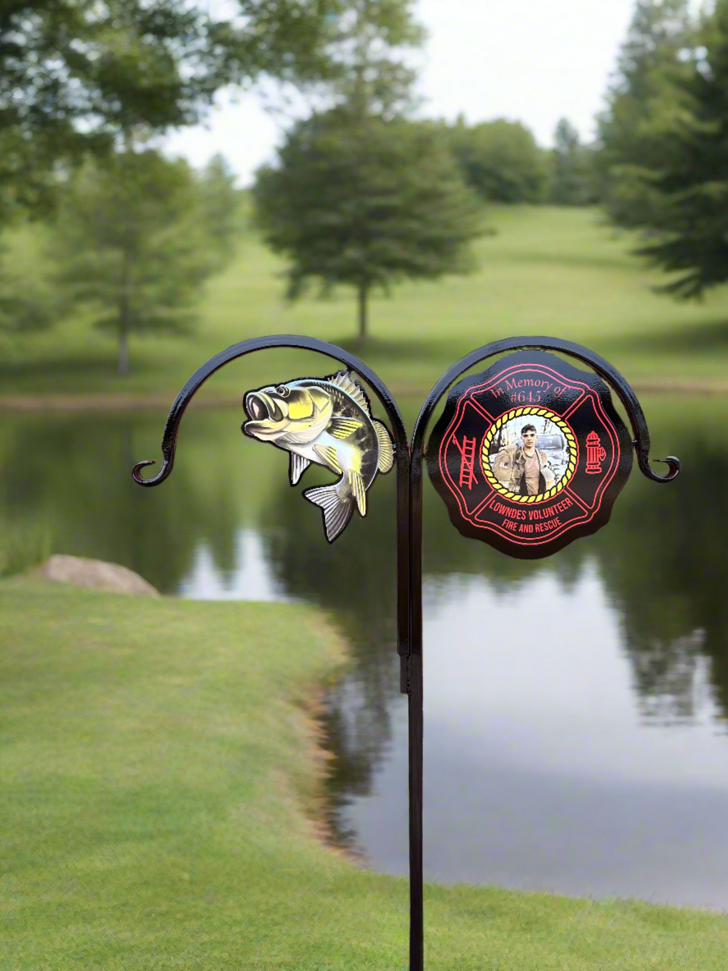Custom- Your Design- Shepherd Hook - Powder coated Steel - Custom Memorial gift