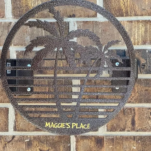 Water Hose Holder Leaning Palms-Your color choice- Your mounting choice