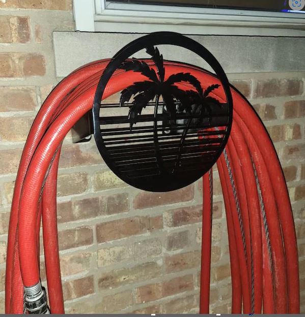 Water Hose Holder Leaning Palms-Your color choice- Your mounting choice