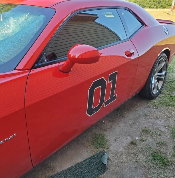 Dukes of Hazzard Decal Set of (2) 01 General Lee Door Decal Laminated Commercial Grade Vinyl