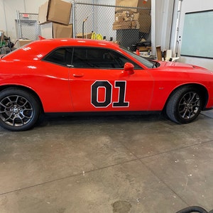 Dukes of Hazzard Decal Set of (2) 01 General Lee Door Decal Laminated Commercial Grade Vinyl