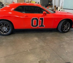 Dukes of Hazzard Decal Six Piece Set General Lee Decals Laminated Commercial Grade Vinyl