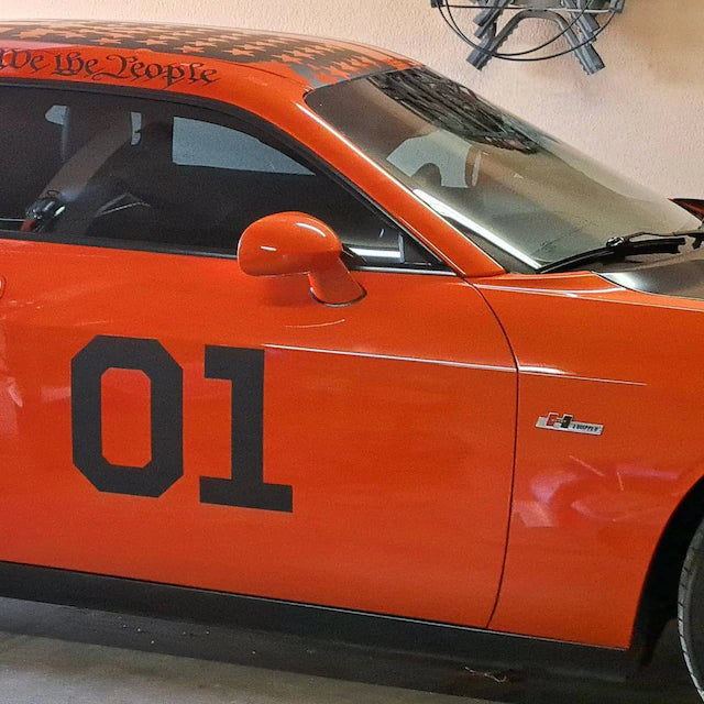 Dukes of Hazzard Decal Set of (2) 01 General Lee Door Decal Laminated Commercial Grade Vinyl
